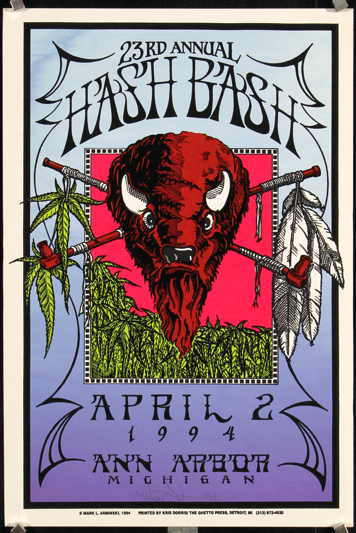 Hash Bash by Arminski, Hand-Signed - Authentic Vintage Poster