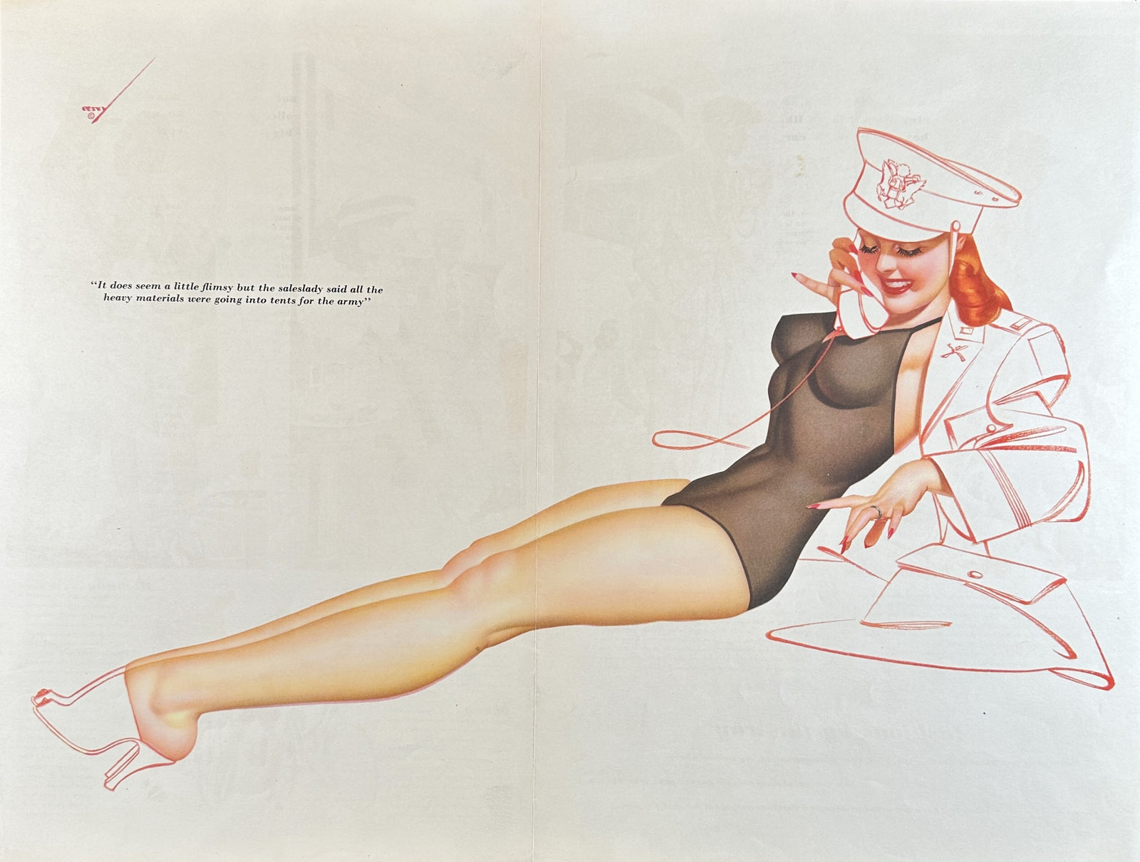 Esquire Centerfold by George Petty - Authentic Vintage Illustration
