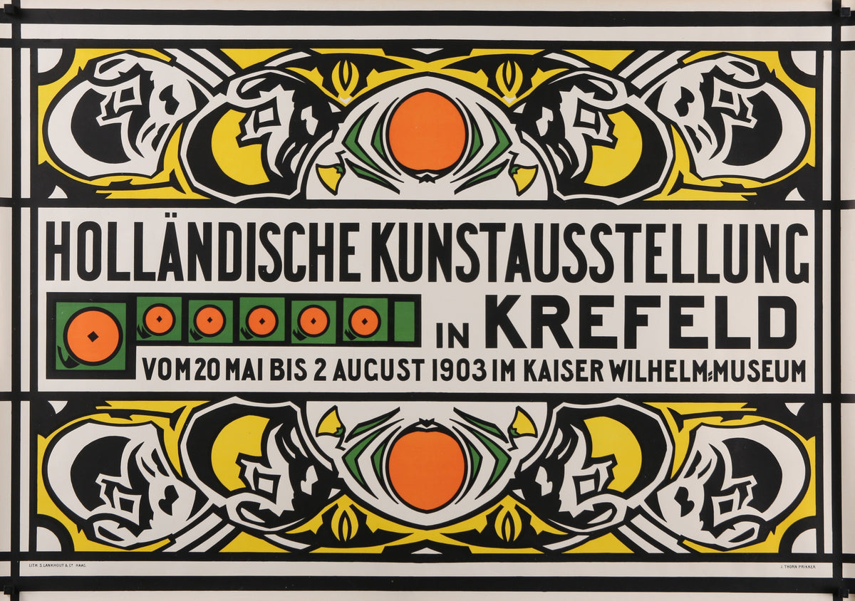 Dutch Art Exhibition by Prikker - Authentic Vintage Poster