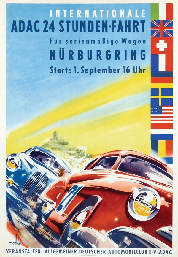 International ADAC 24-Hour Race - Authentic Vintage Poster