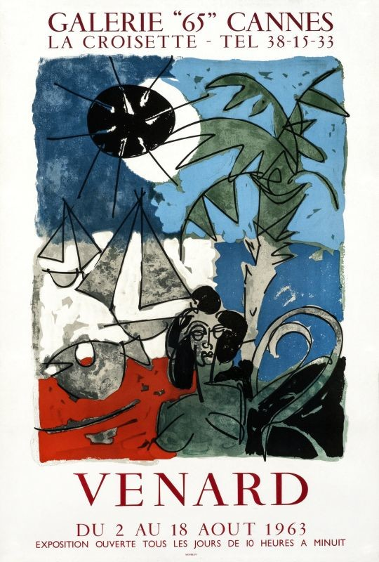 Venard - Galerie "65" Cannes (Extra Copy) - Authentic Vintage Poster