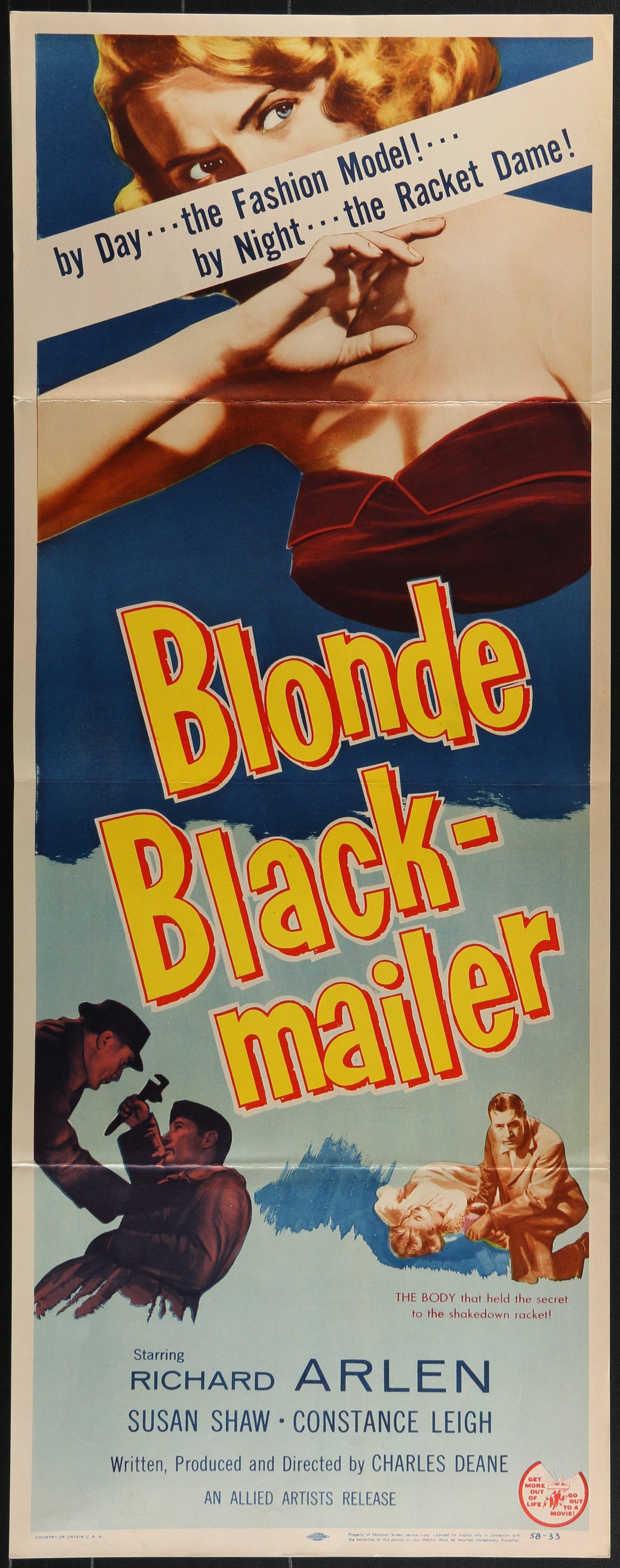 Blonde Black-mailer, Insert - Original Vintage Poster
