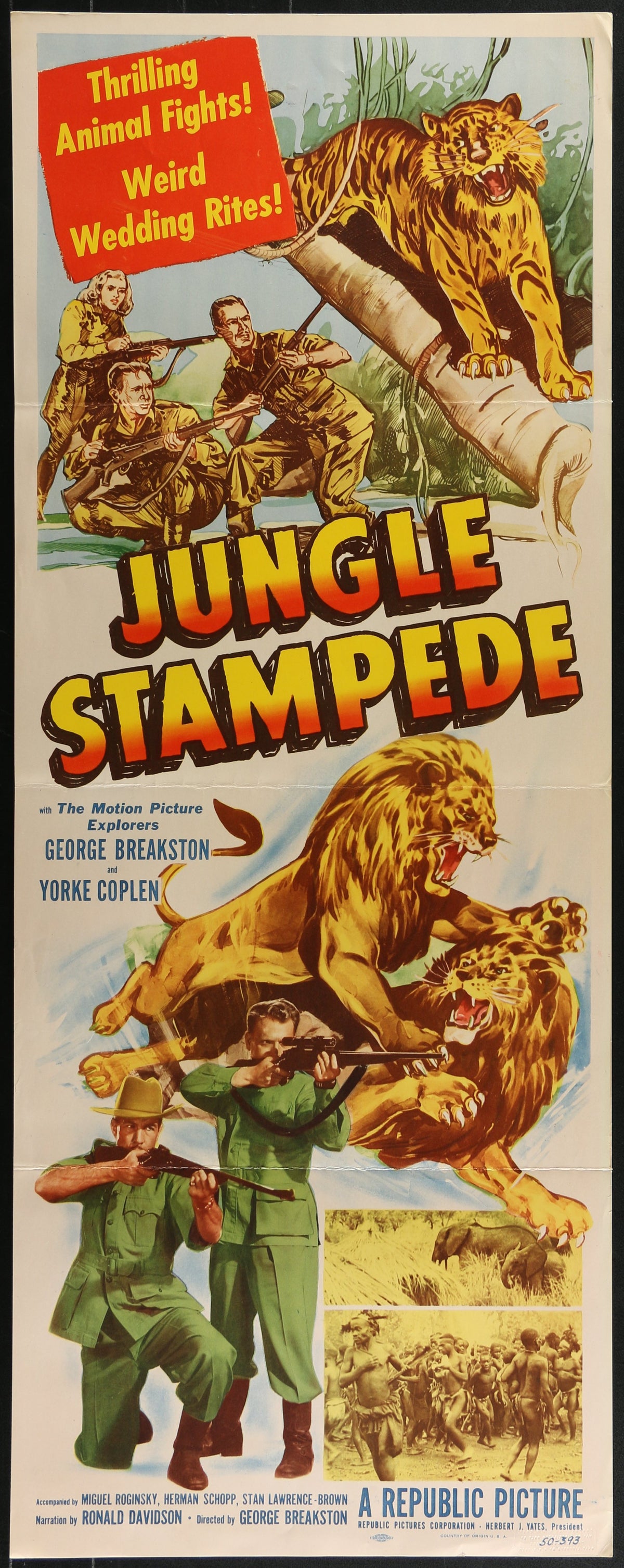 Jungle Stampede  - Original Vintage Poster