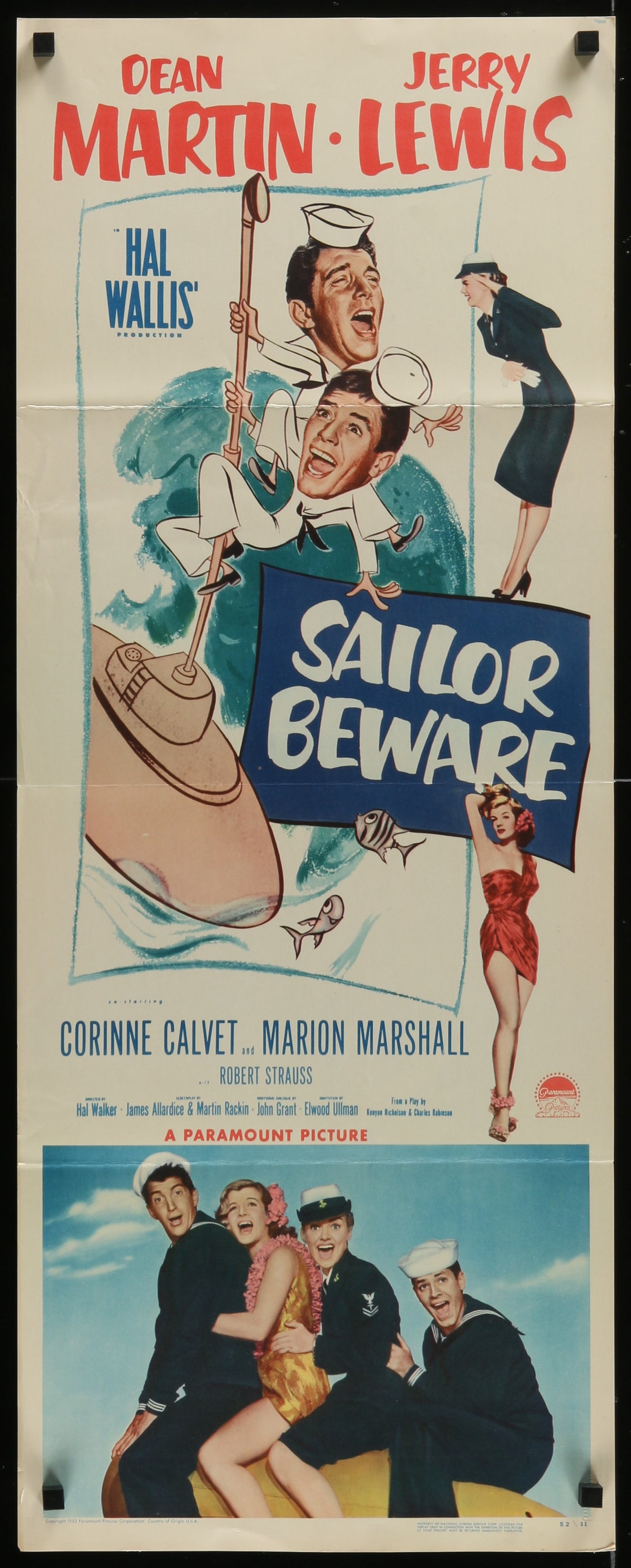 Sailor Beware, Dean Martin & Jerry Lewis - Original Vintage Poster