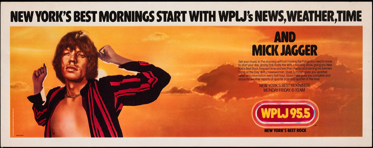 WPLJ Radio, Mick Jagger (Subway) - Authentic Vintage Poster