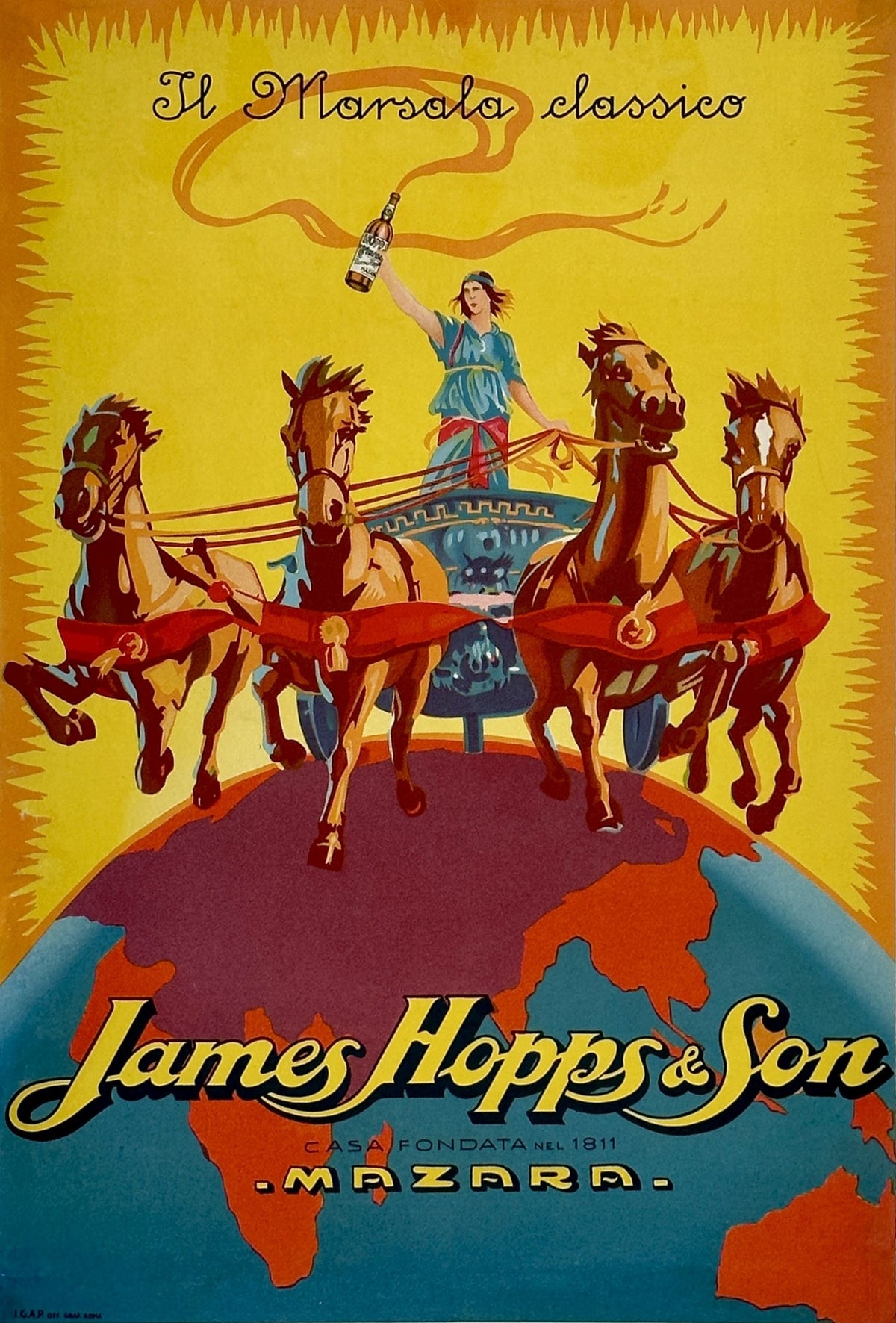 James Hopps & Son, Marsala Wine - Authentic Vintage Poster