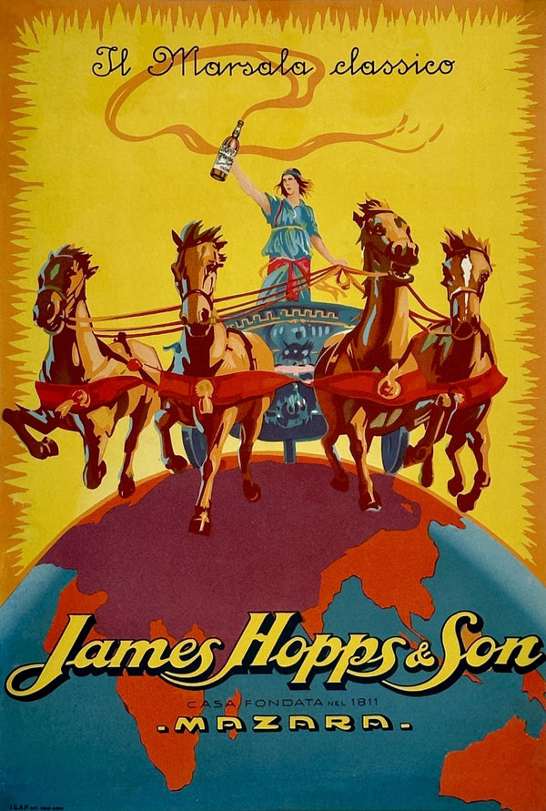 James Hopps & Son, Marsala Wine - Authentic Vintage Poster