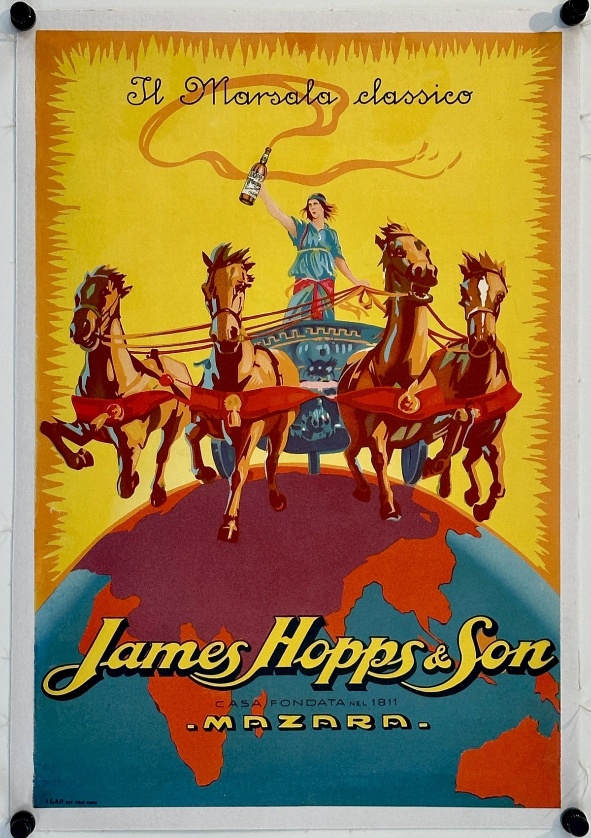 James Hopps & Son, Marsala Wine - Authentic Vintage Poster
