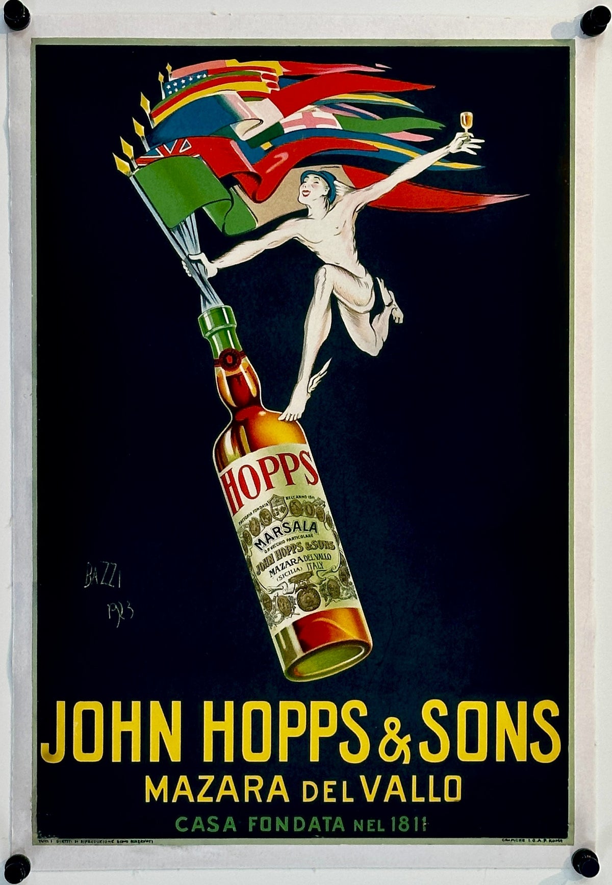 John Hopps & Son, Wine - Authentic Vintage Poster
