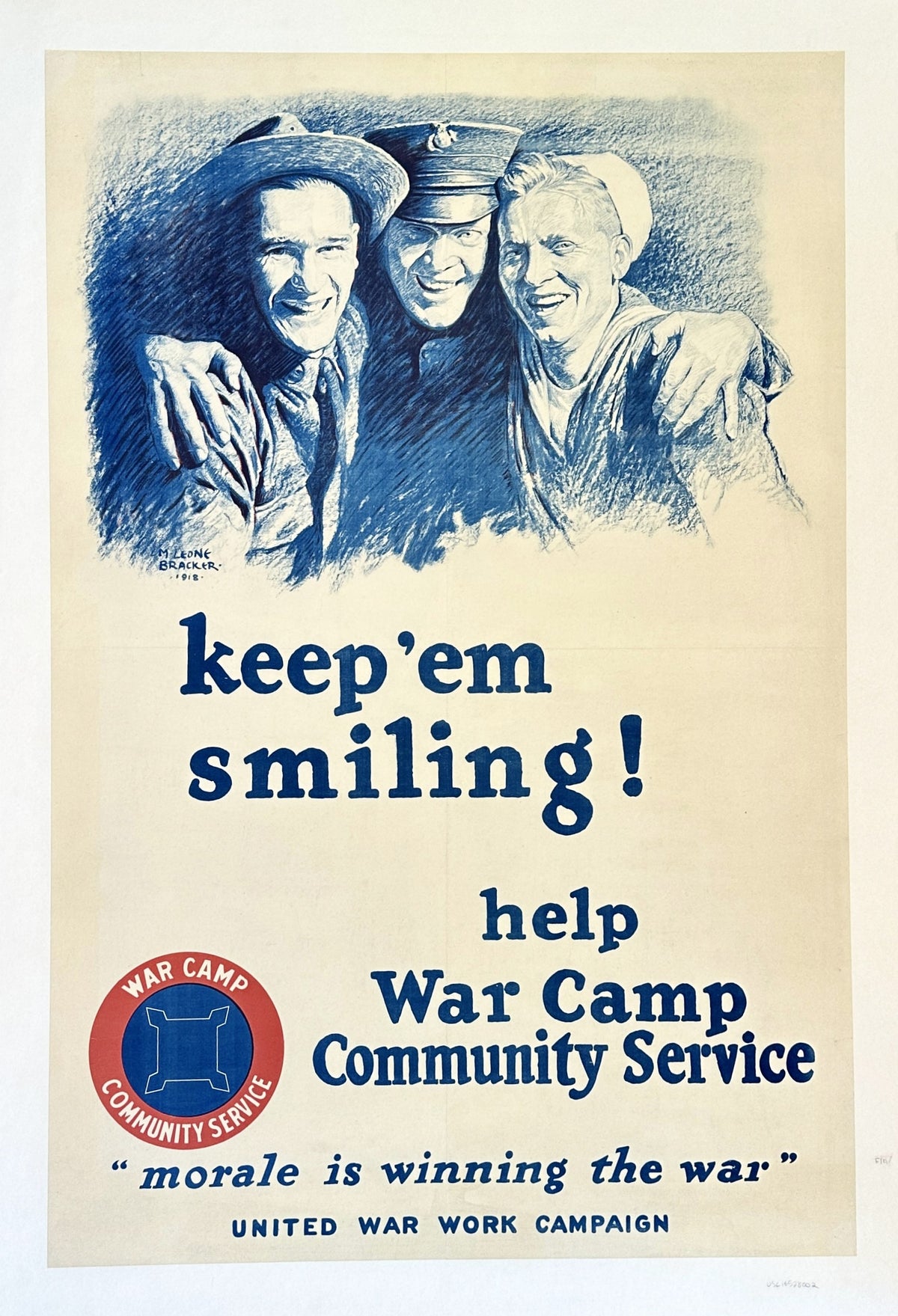 Keep 'em Smiling, War Camp Community Service - Authentic Vintage Poster