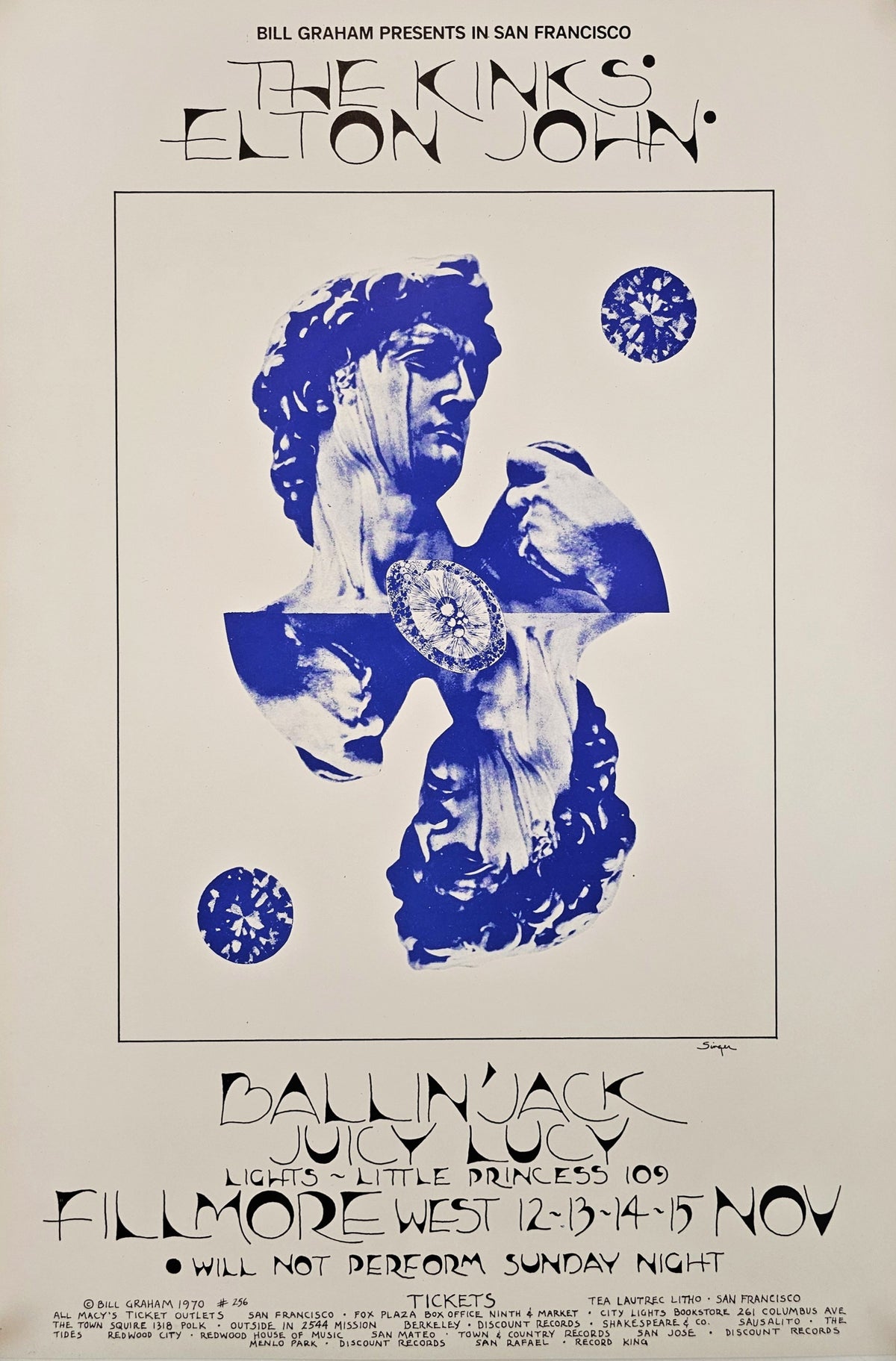 Elton John And The Kinks (BG-256-1) - Original Vintage Poster