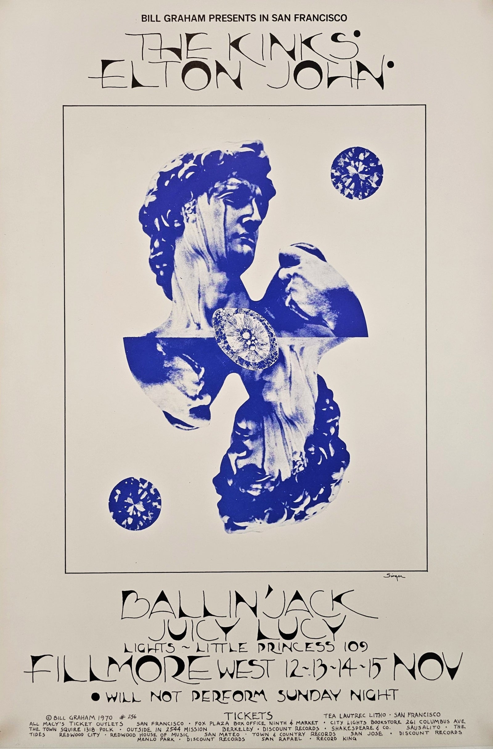 Elton John And The Kinks (BG-256-1) - Original Vintage Poster
