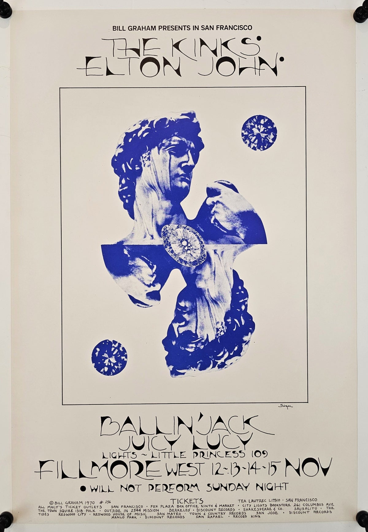 Elton John And The Kinks (BG-256-1) - Original Vintage Poster