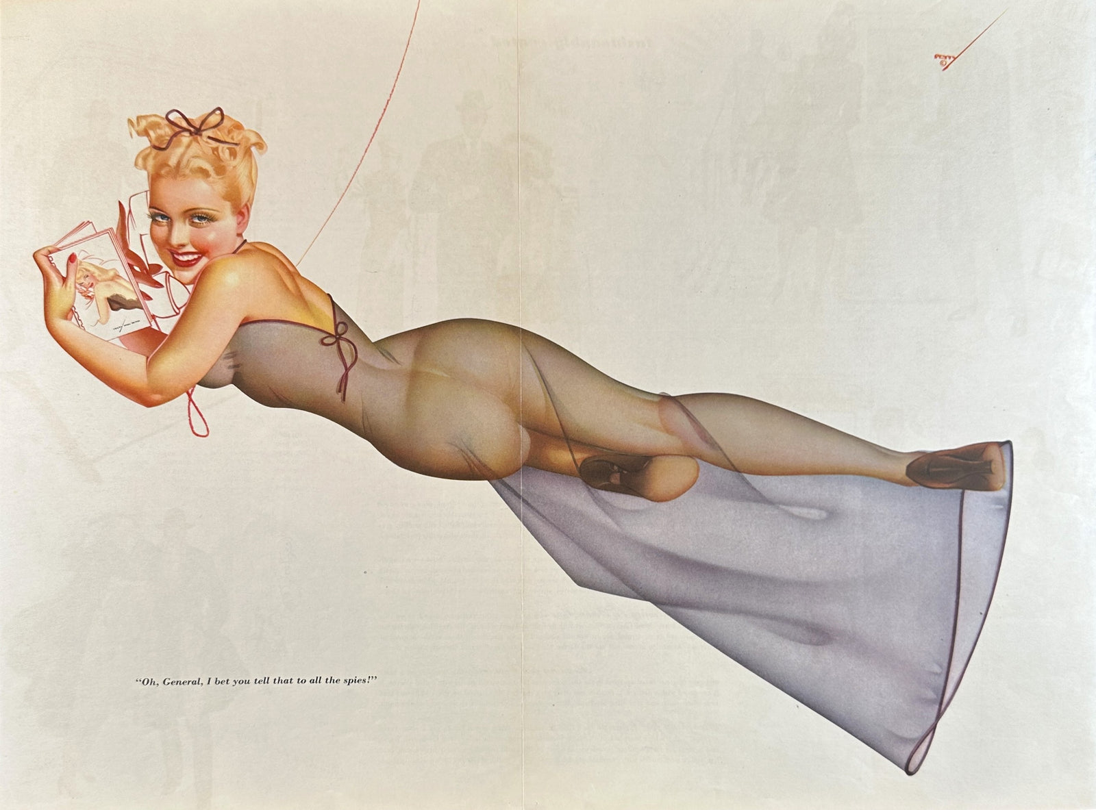 Esquire Centerfold by George Petty - Authentic Vintage Illustration