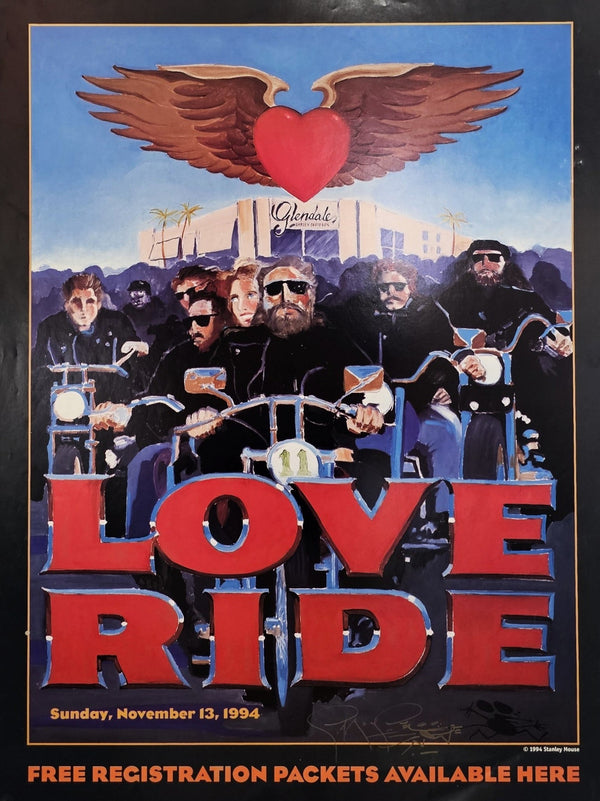 Harley Davidson, Love Ride by Stanley Mouse (Signed) - Original Vintage Poster