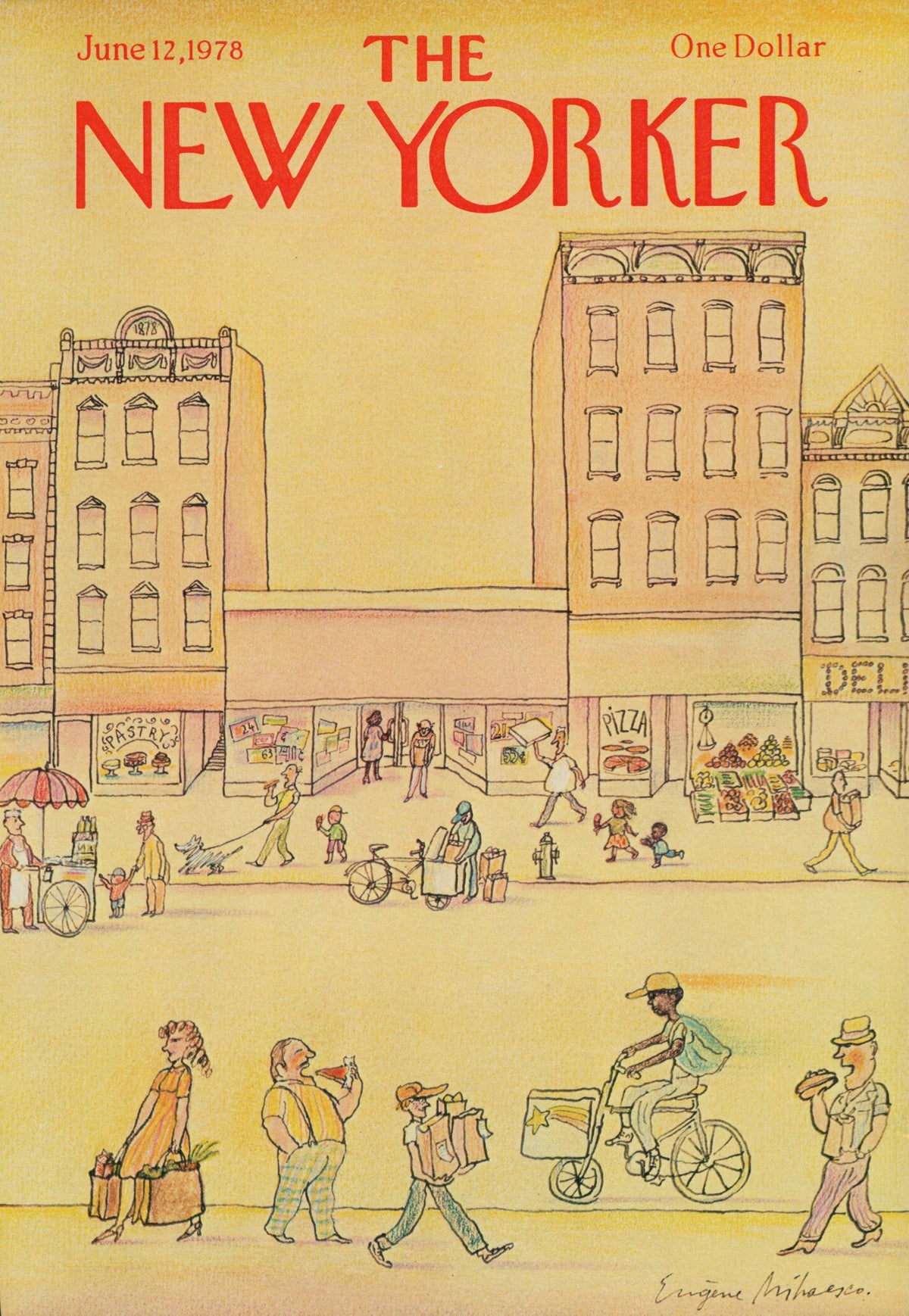 Pizza & Pastries- The New Yorker - Authentic Vintage Cover Art