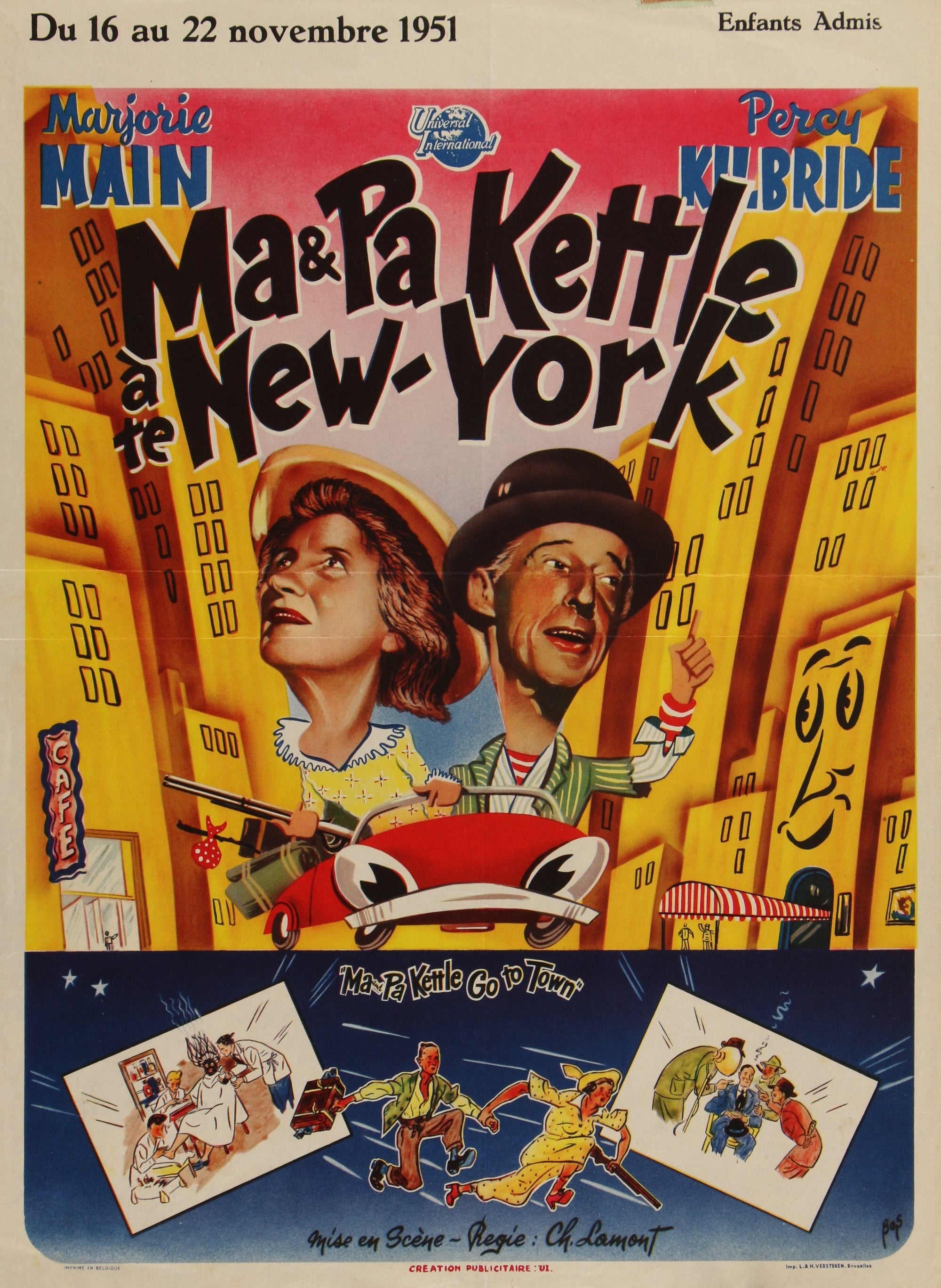 Ma & Pa in New York! - Authentic Vintage Poster