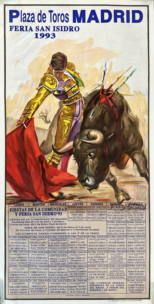 Plaza de Toros, Madrid - Authentic Vintage Poster