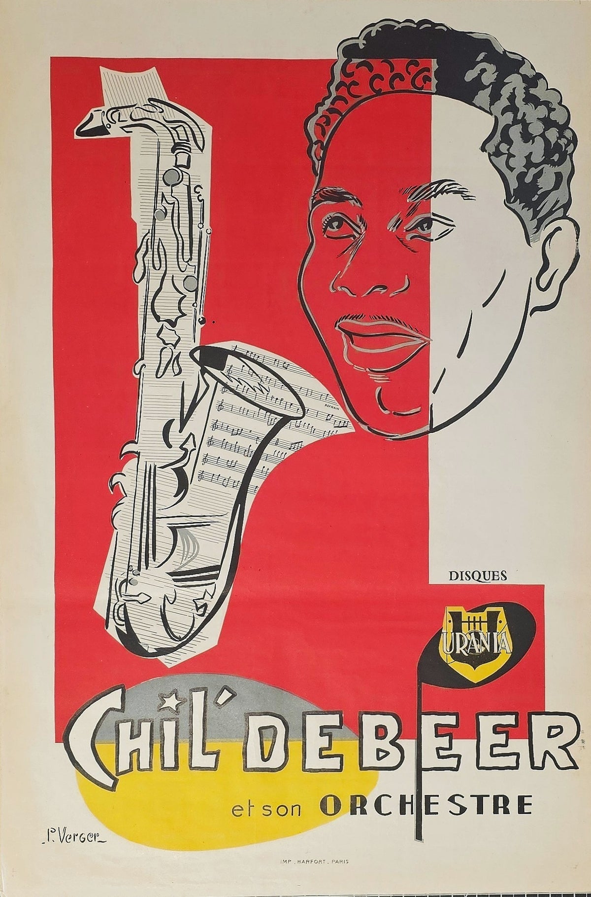 Chil' Debeer and his Orchestra - Authentic Vintage Poster