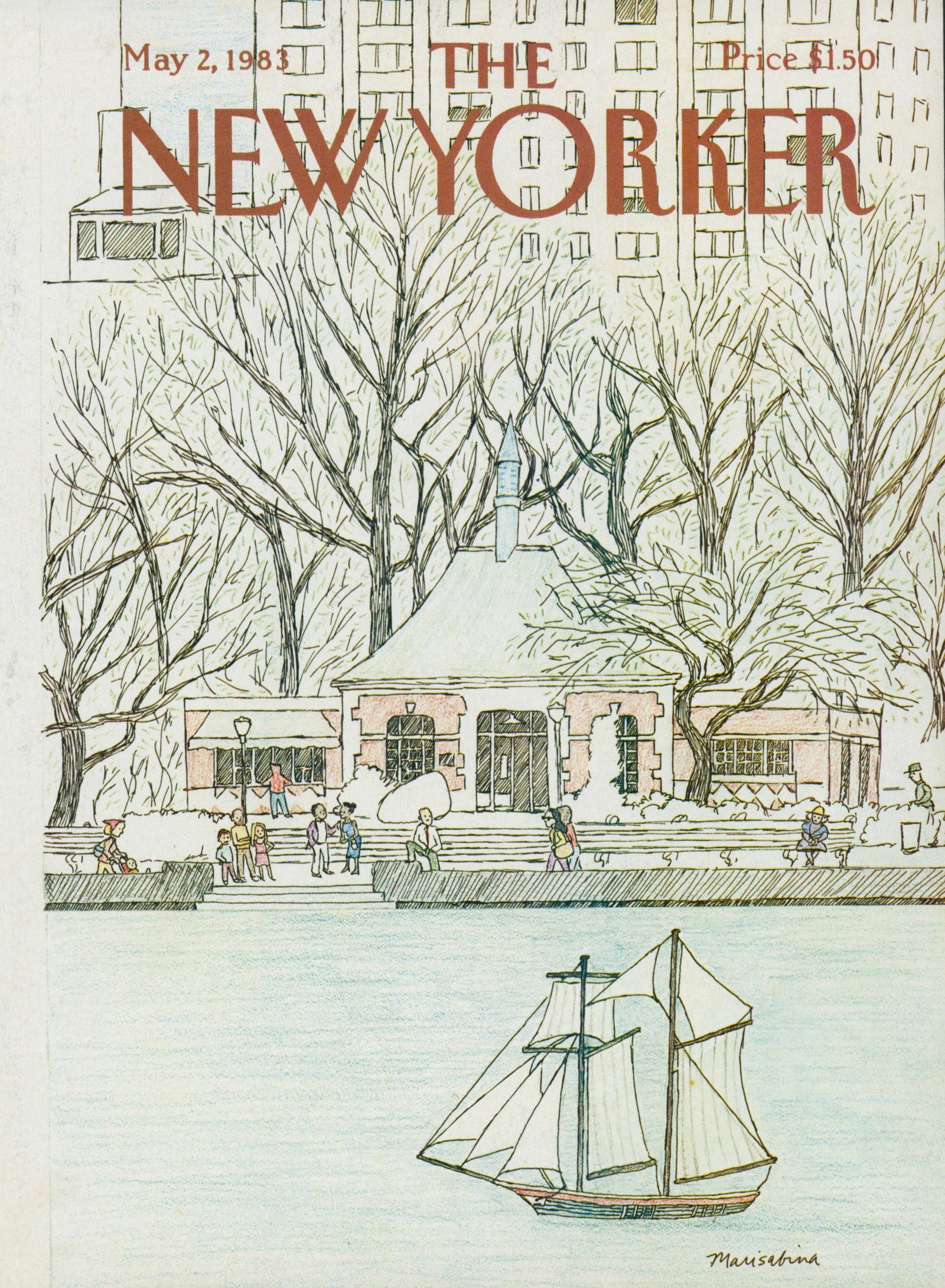 Sailing in May- The New Yorker - Authentic Vintage Cover Art