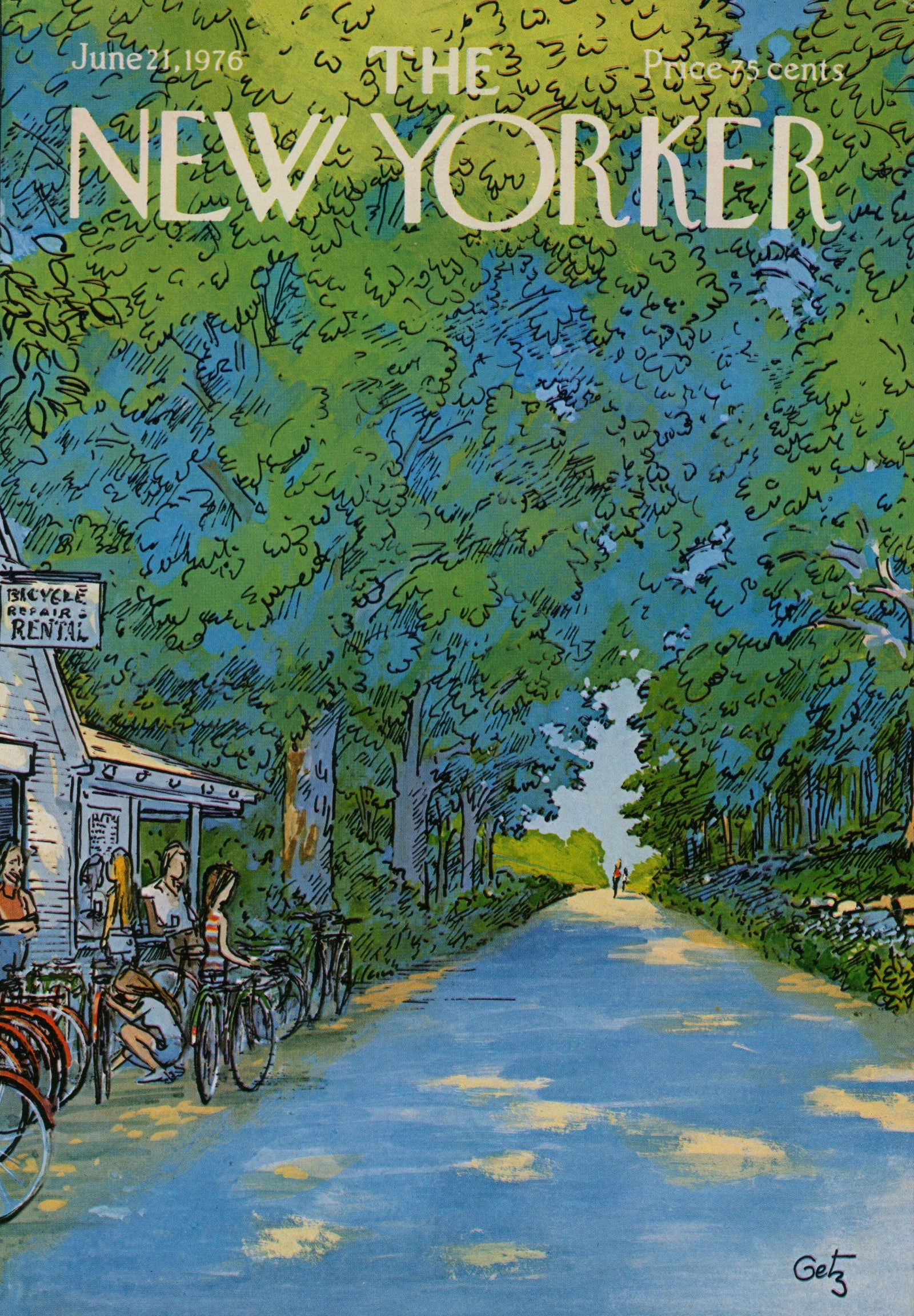Sunday Stroll- The New Yorker - Authentic Vintage Cover Art