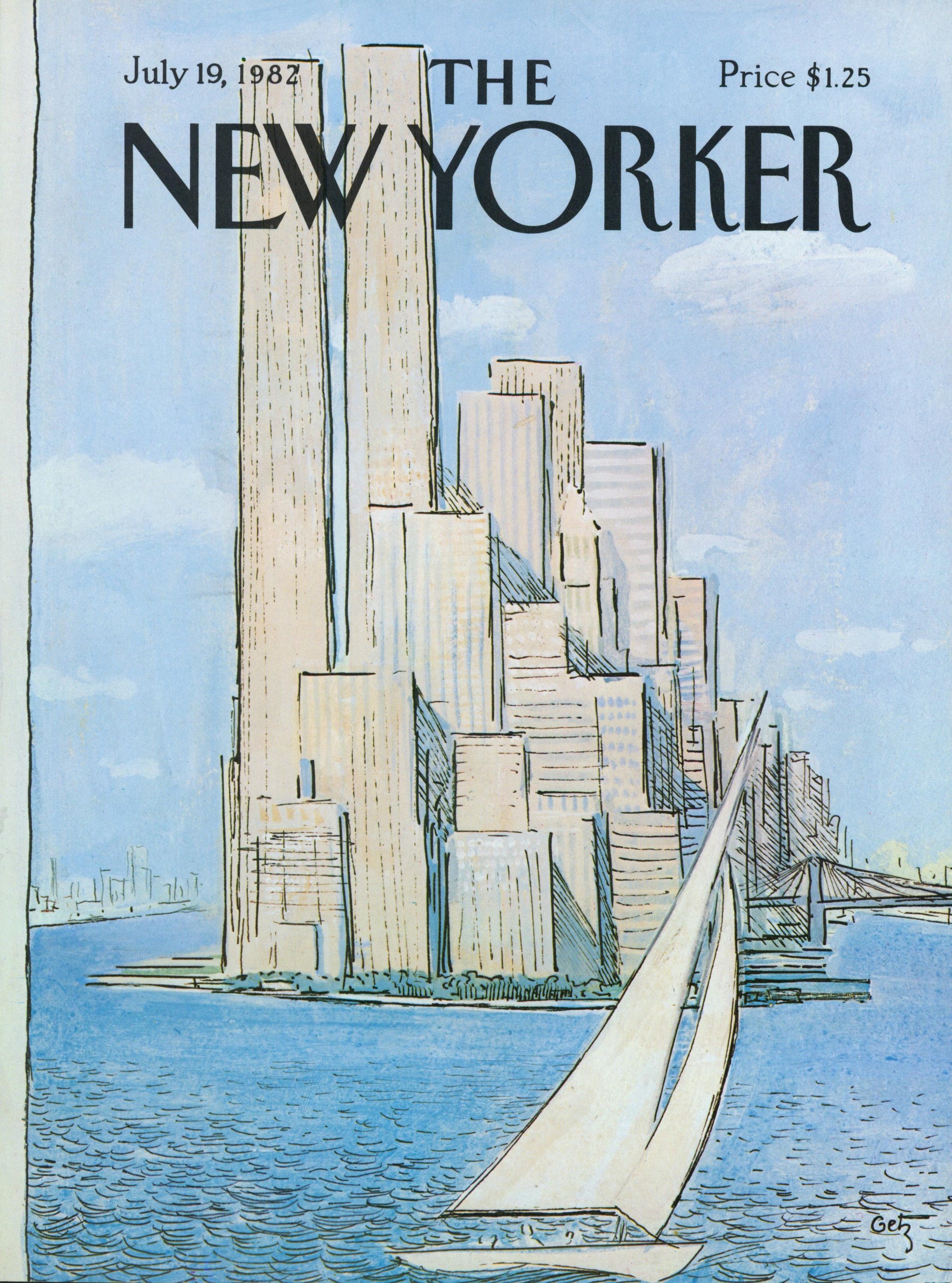 Sailing in the City- The New Yorker - Authentic Vintage Cover Art