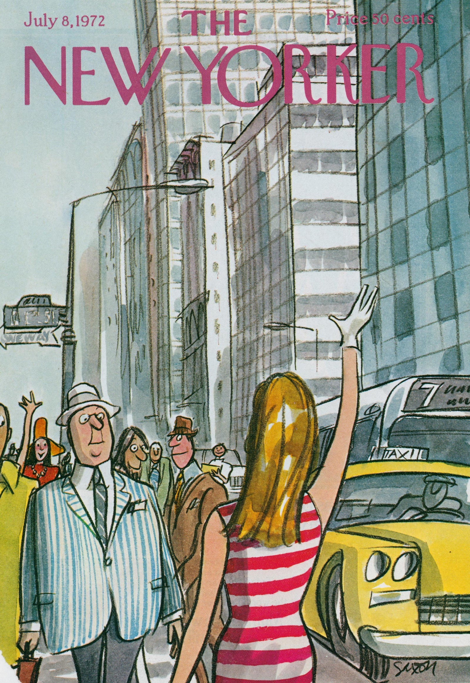 Summertime Cab Call- The New Yorker - Authentic Vintage Cover Art