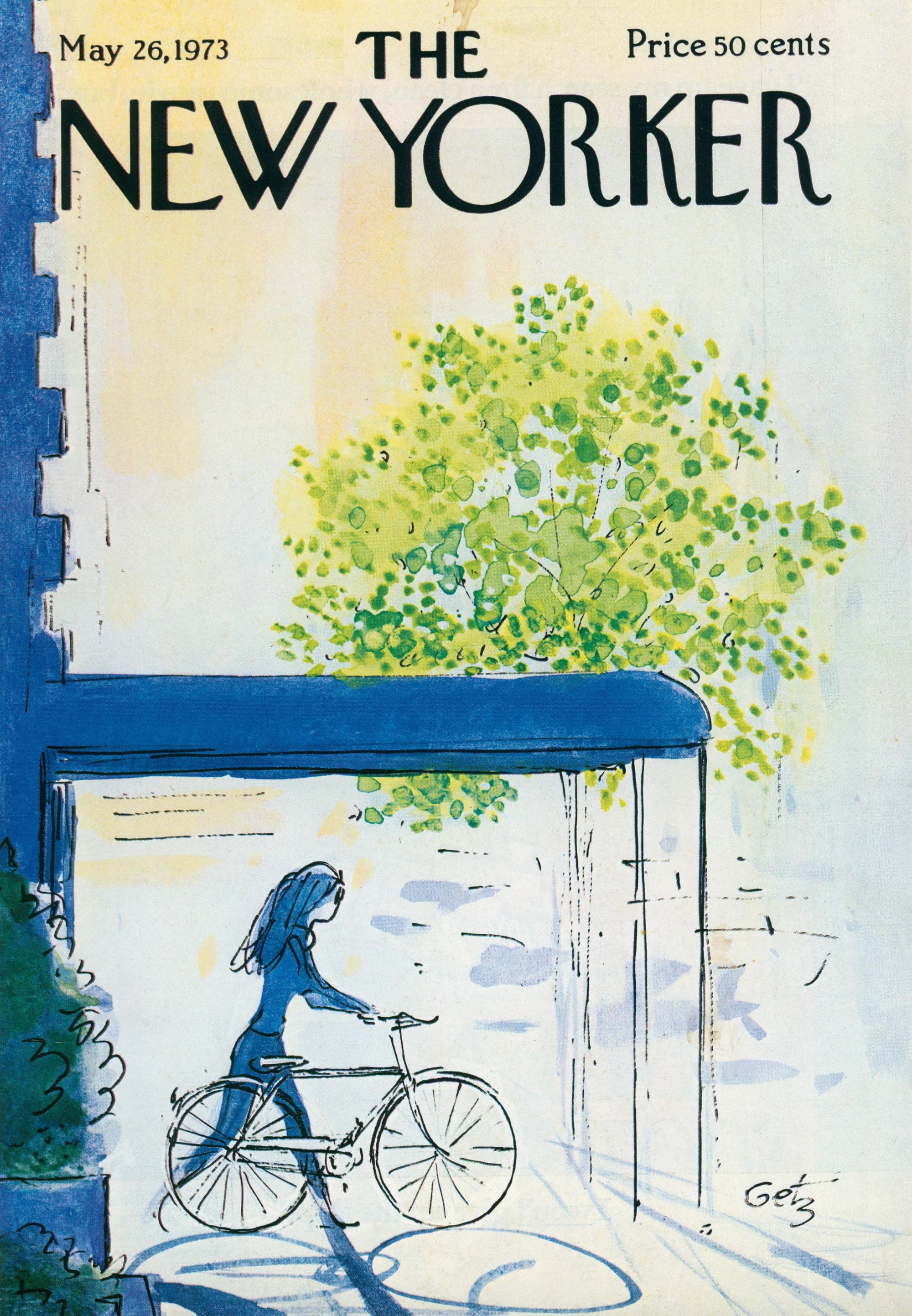 Breeze by in Blue- The New Yorker - Authentic Vintage Cover Art