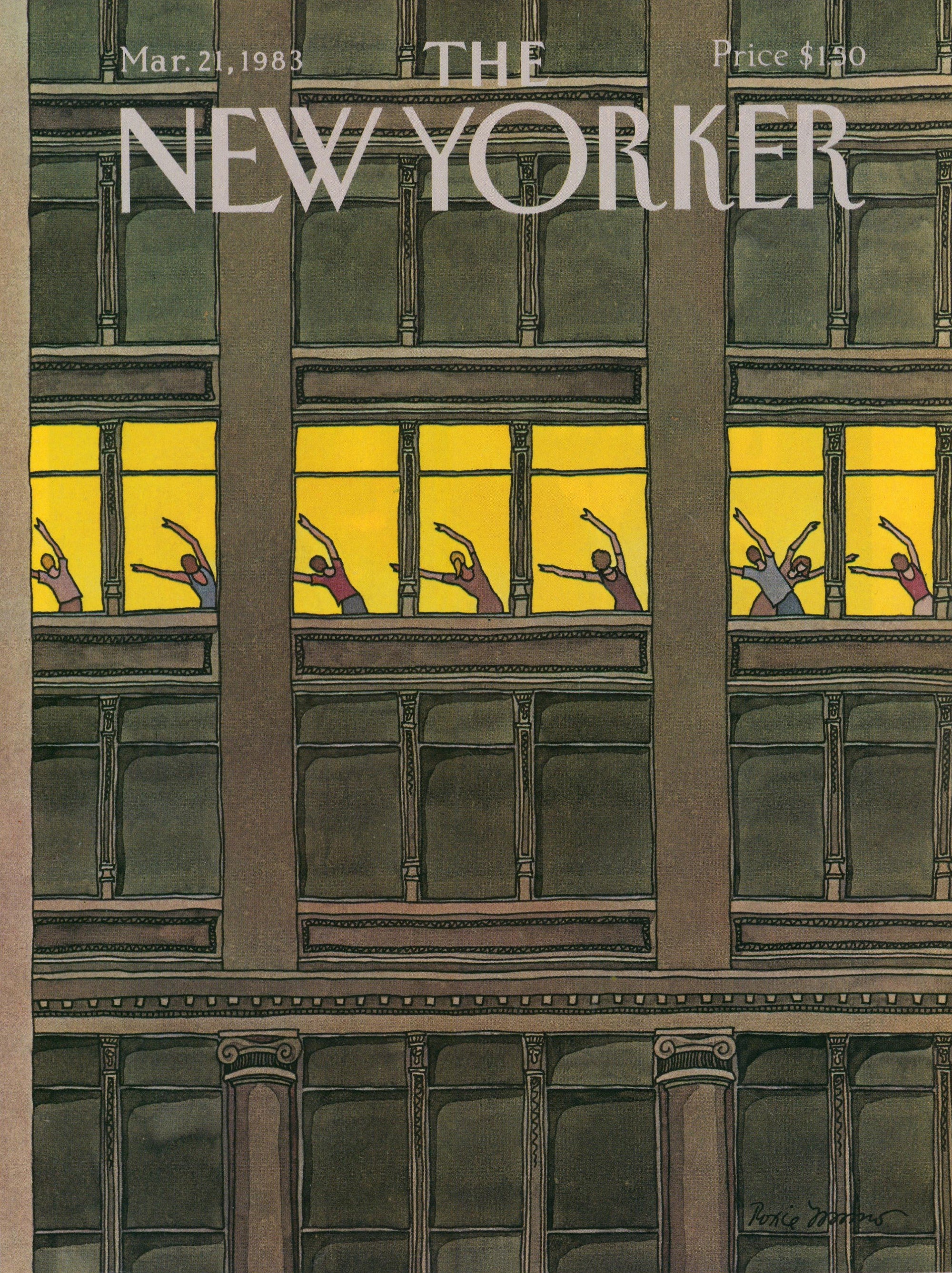 Afternoon Yoga- The New Yorker - Authentic Vintage Cover Art