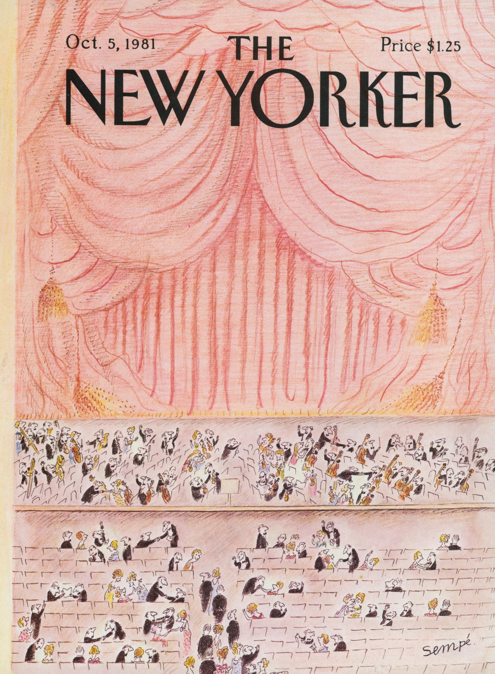 Night at the Theatre- The New Yorker - Authentic Vintage Cover Art