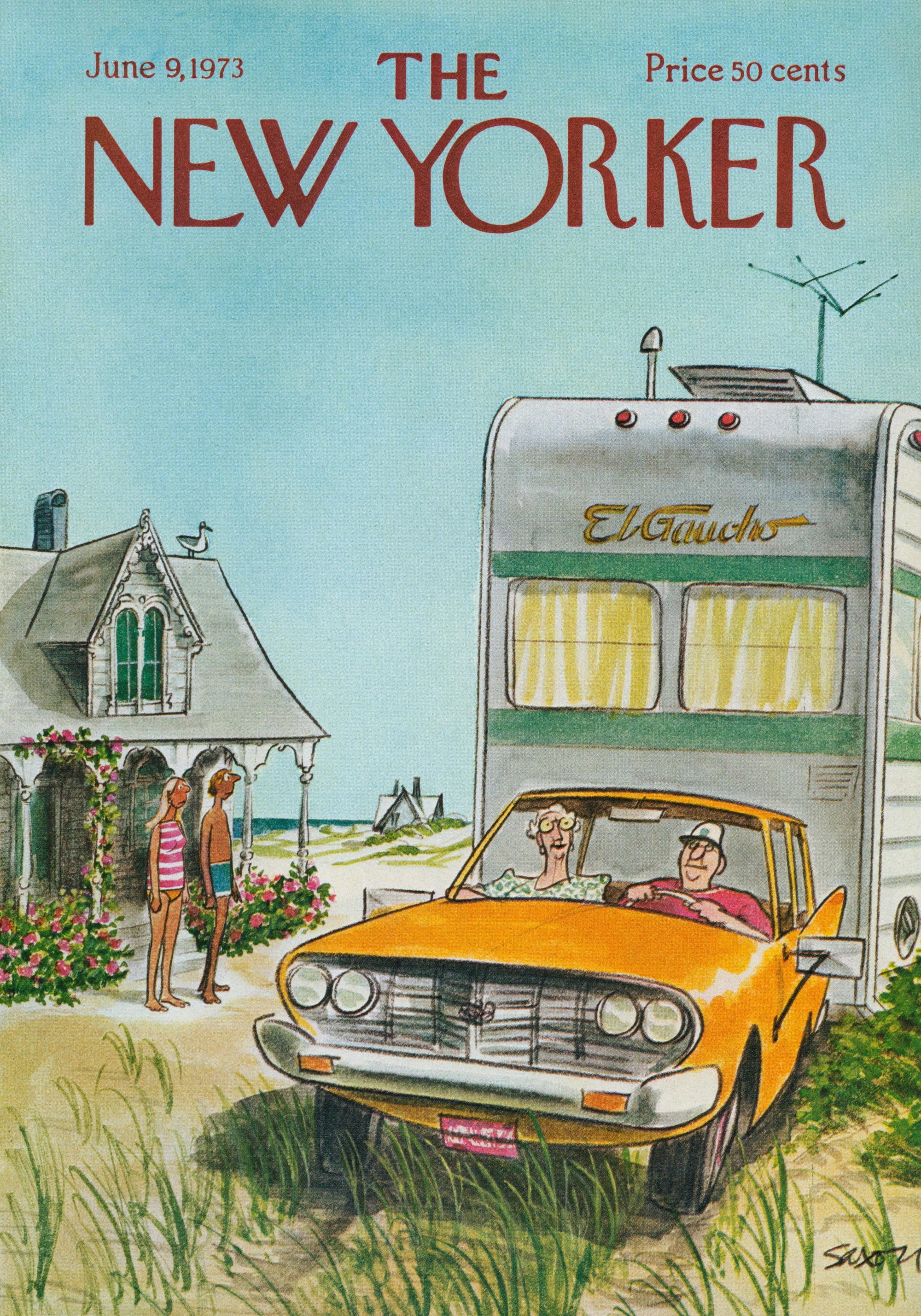 Beach Getaway- The New Yorker - Authentic Vintage Cover Art