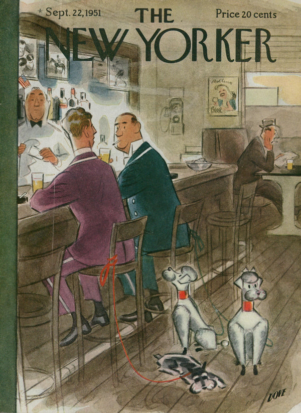 Poodles & Pints- The New Yorker - Authentic Vintage Cover Art