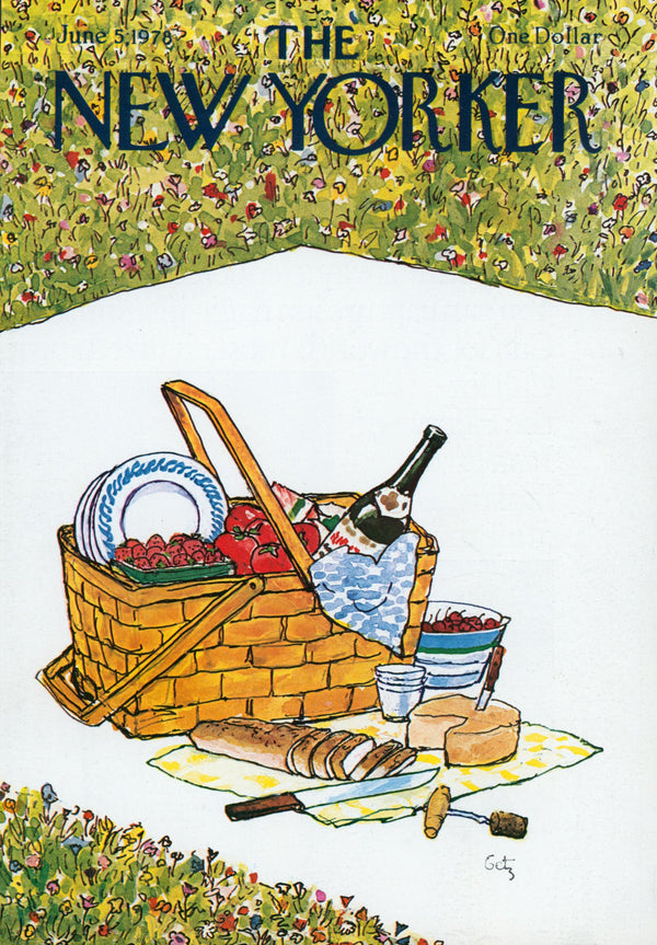 Picnic in the Park- The New Yorker - Authentic Vintage Cover Art
