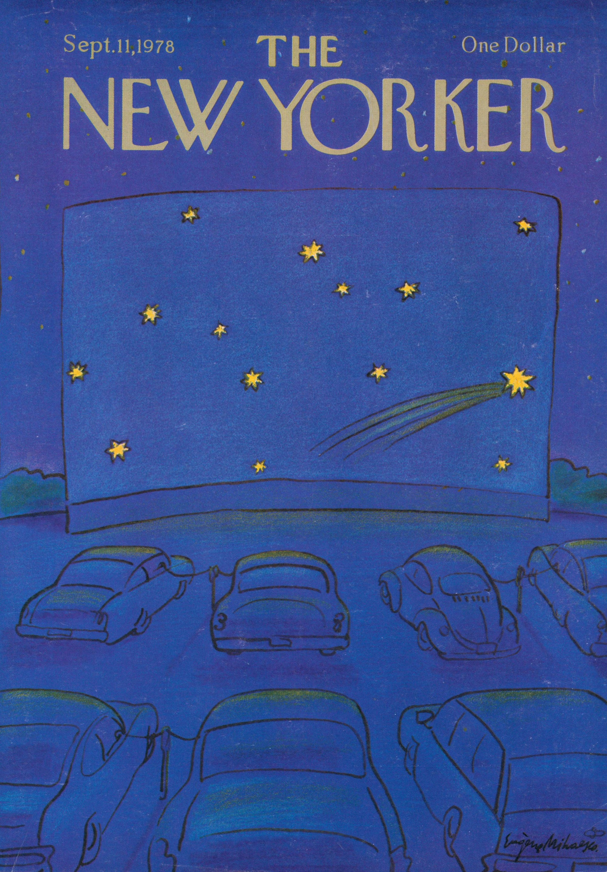 Drive In Movies- The New Yorker - Authentic Vintage Cover Art