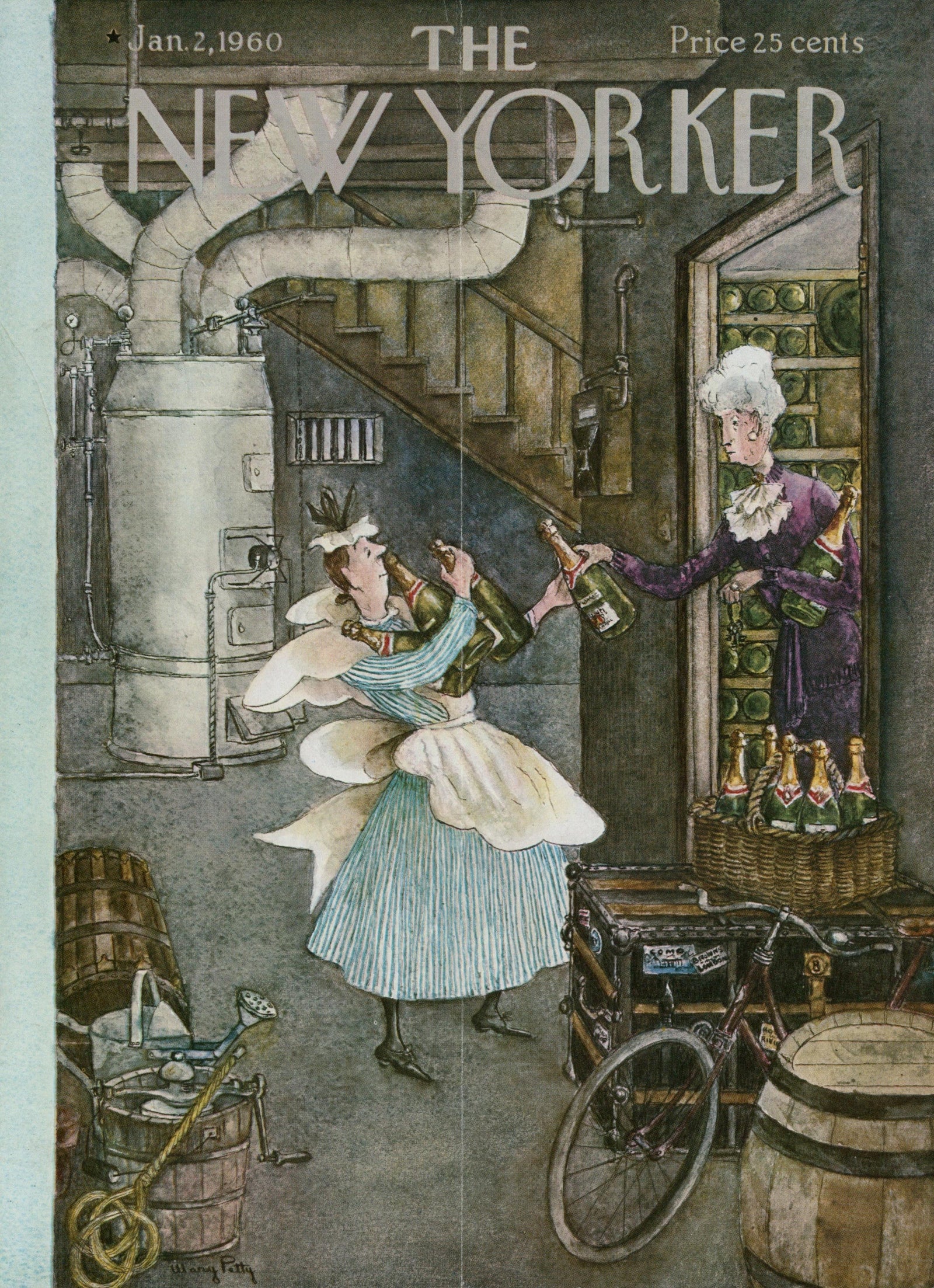 Champagne Run- The New Yorker - Authentic Vintage Cover Art