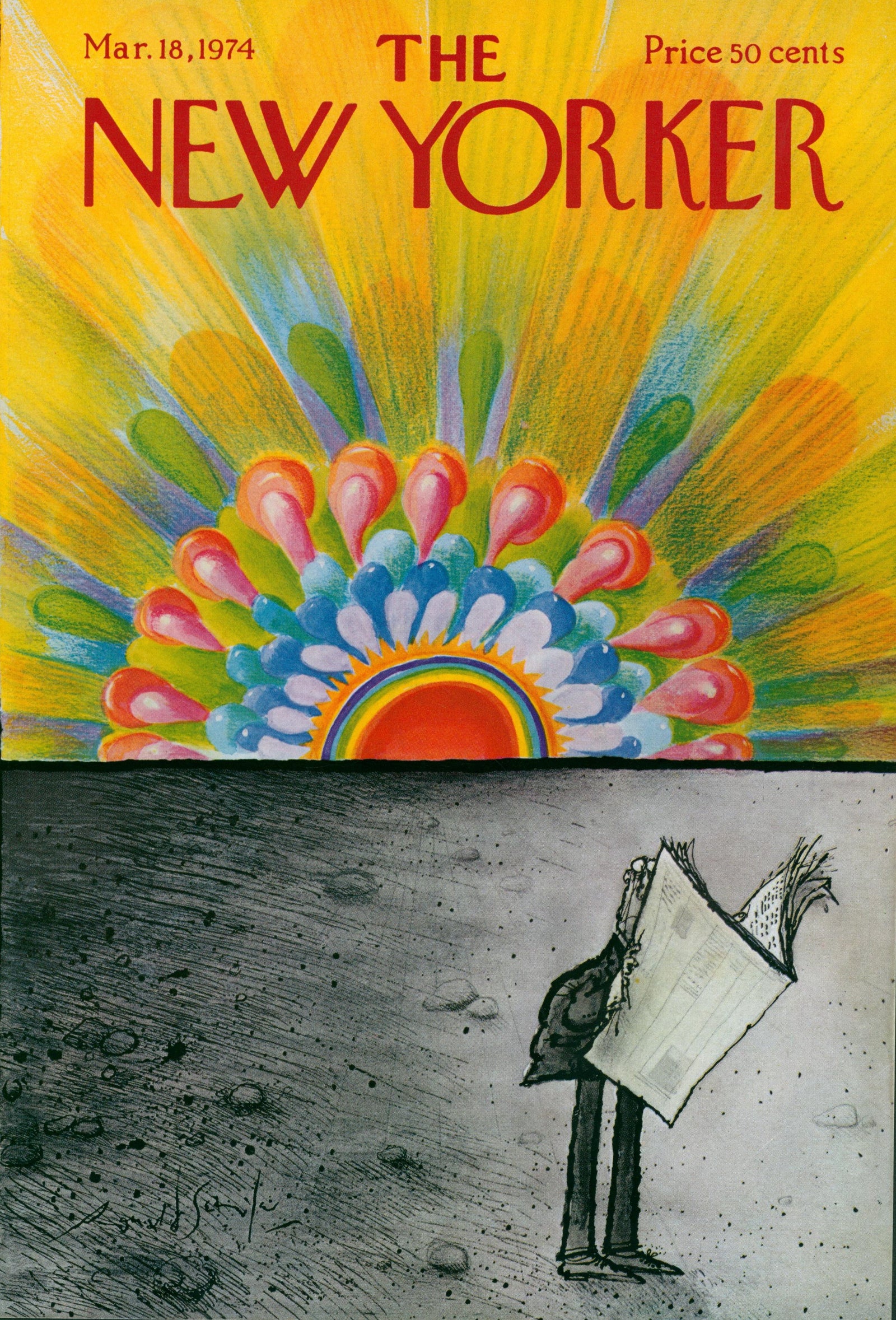 Reading Rainbow- The New Yorker - Authentic Vintage Cover Art