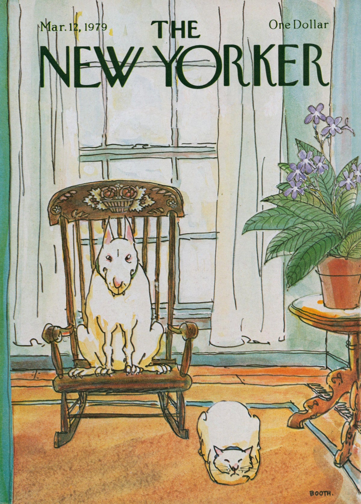 Battle of the Pets- The New Yorker - Authentic Vintage Cover Art