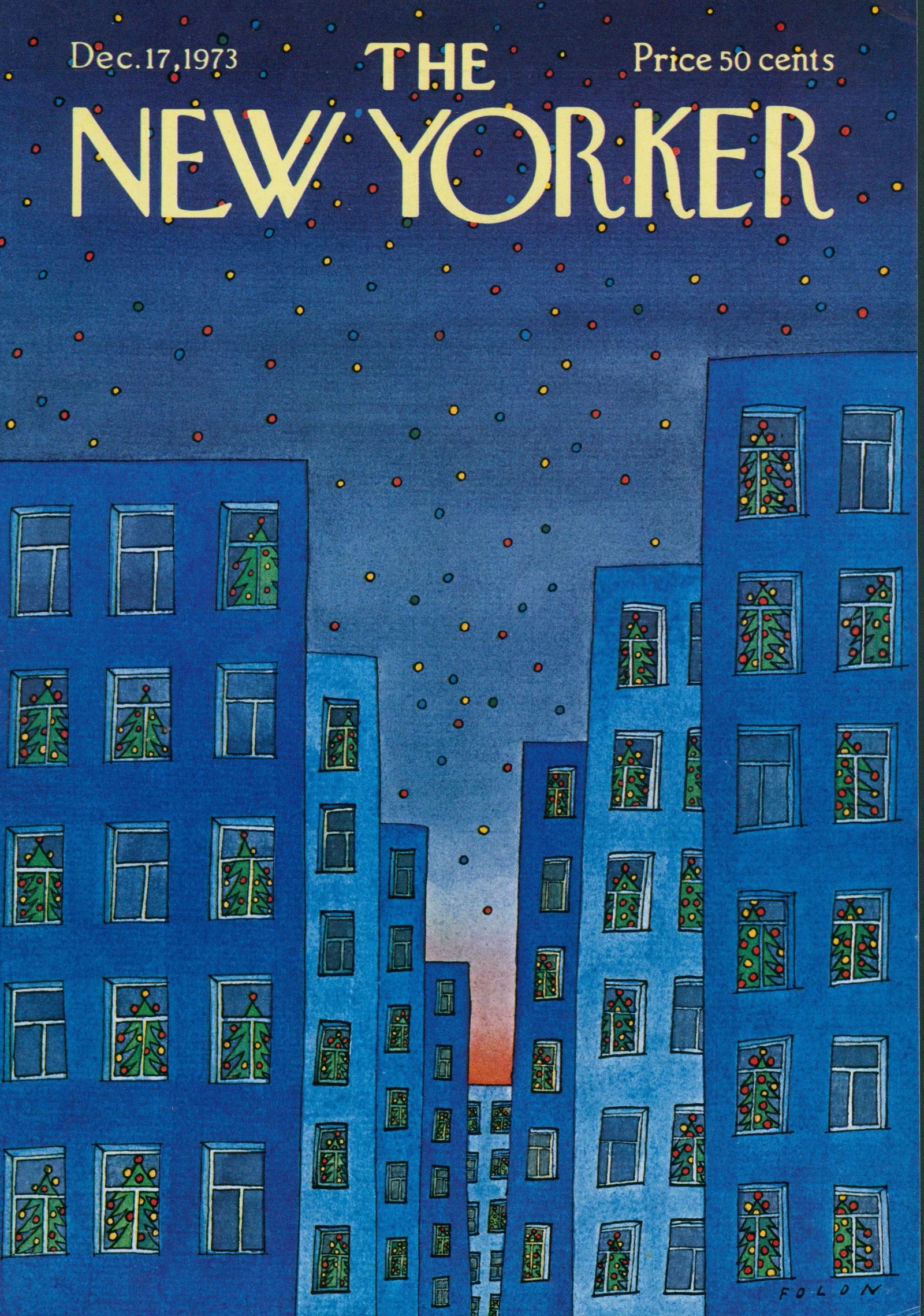 Christmas in the City- The New Yorker - Authentic Vintage Cover Art