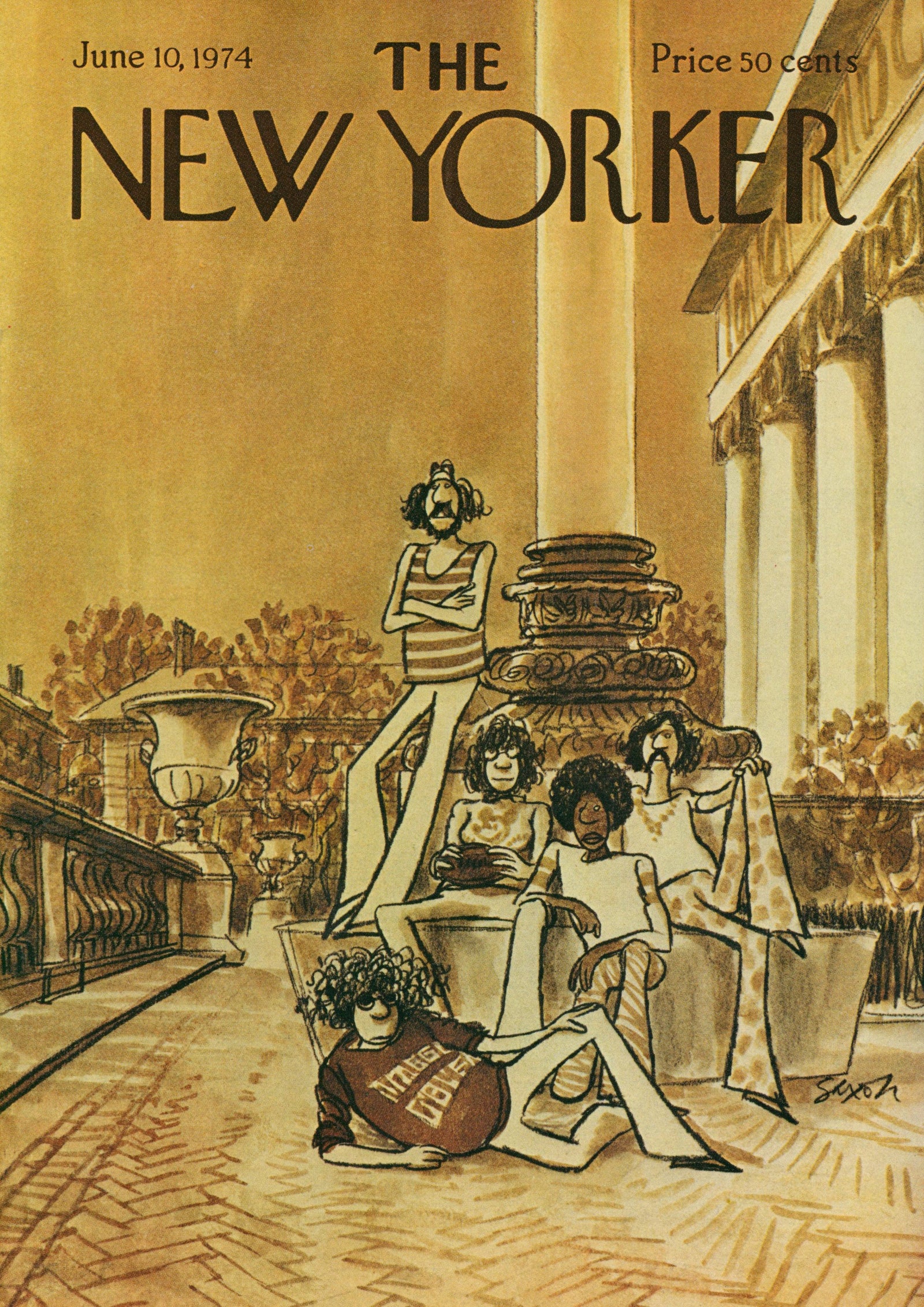 Hippies at your Doorstep- The New Yorker - Authentic Vintage Cover Art