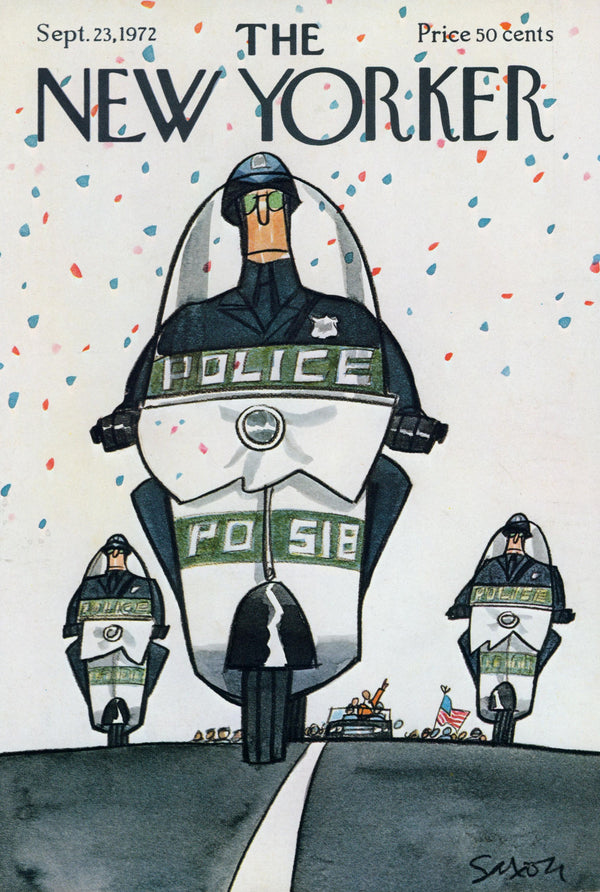 Street Patrol- The New Yorker - Authentic Vintage Cover Art