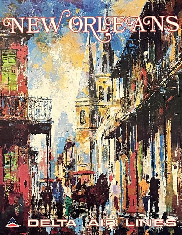 Visit New Orleans, Delta Airlines - Authentic Vintage Poster