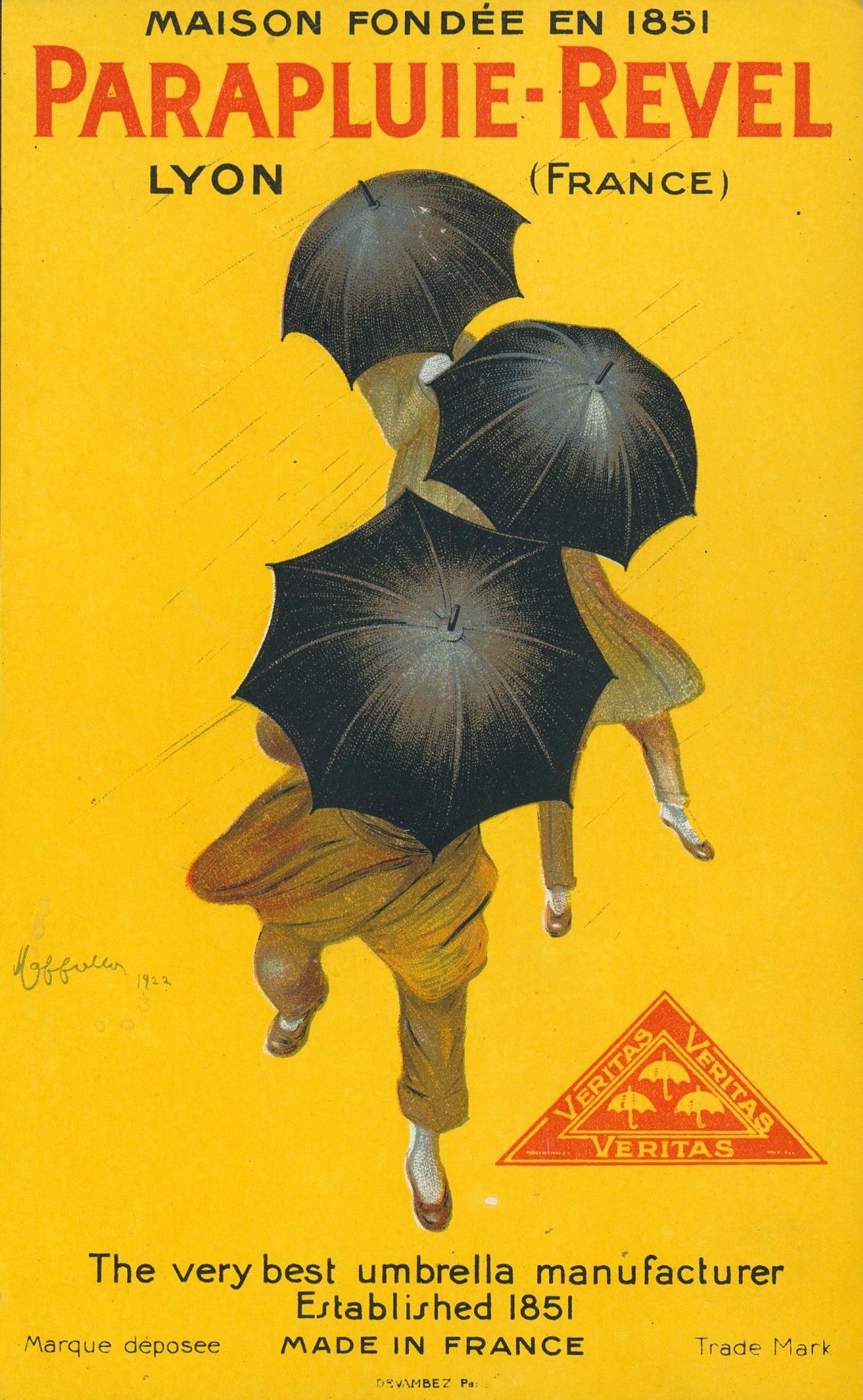 Parapluie Revel by Cappiello- Luggage Tag - Authentic Vintage Product Label