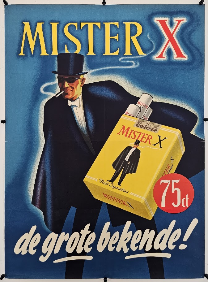 Mister X Cigarettes - Original Vintage Poster