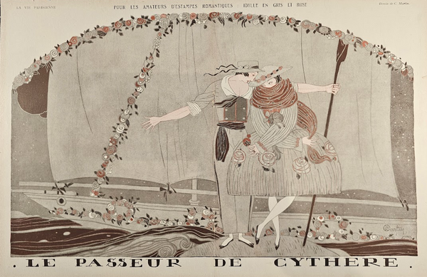 The Ferryman of Cythera- La Vie Parisienne, Centerfold - Authentic Vintage Illustration