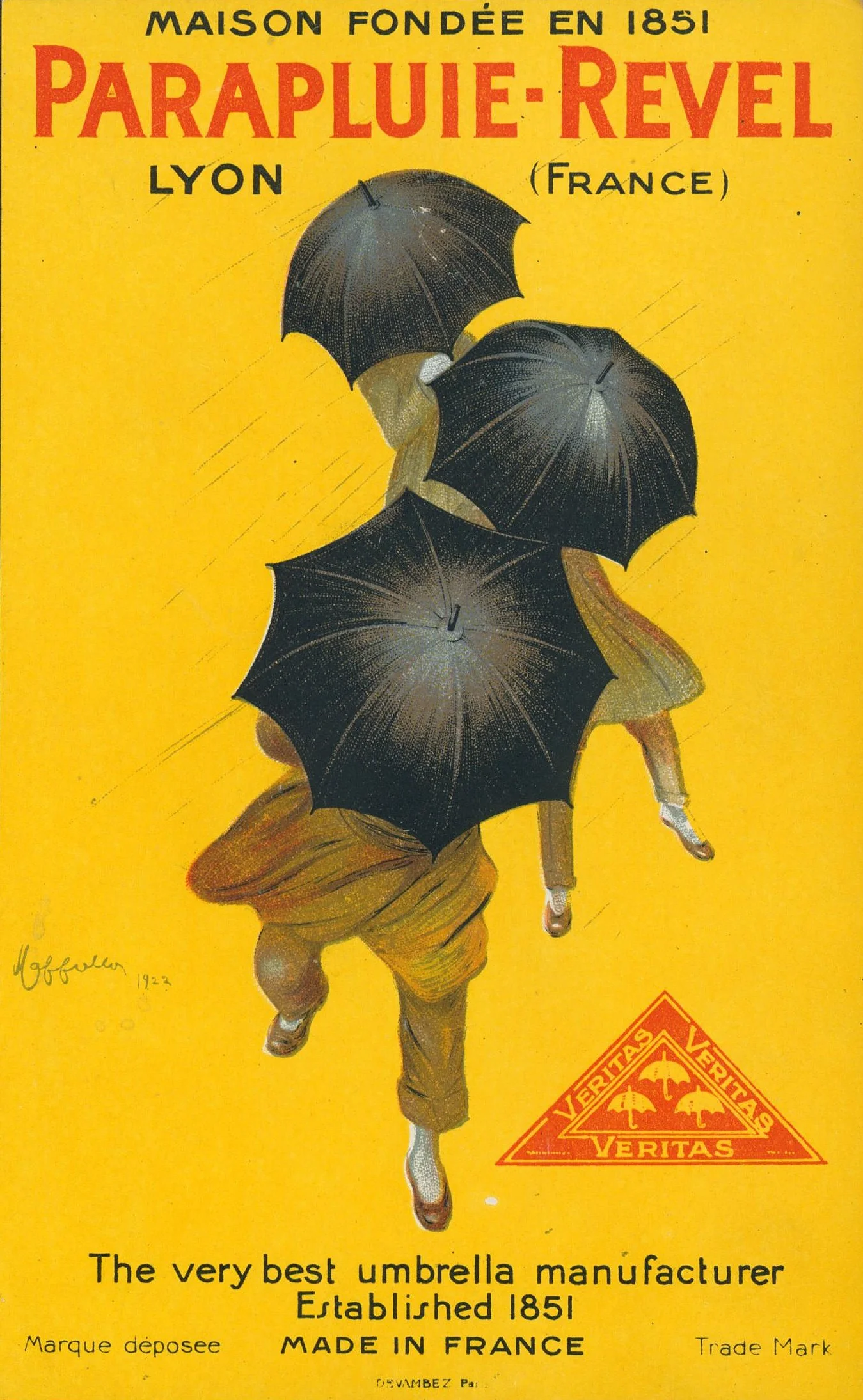 Parapluie Revel, Cappiello - Authentic Vintage Product Label