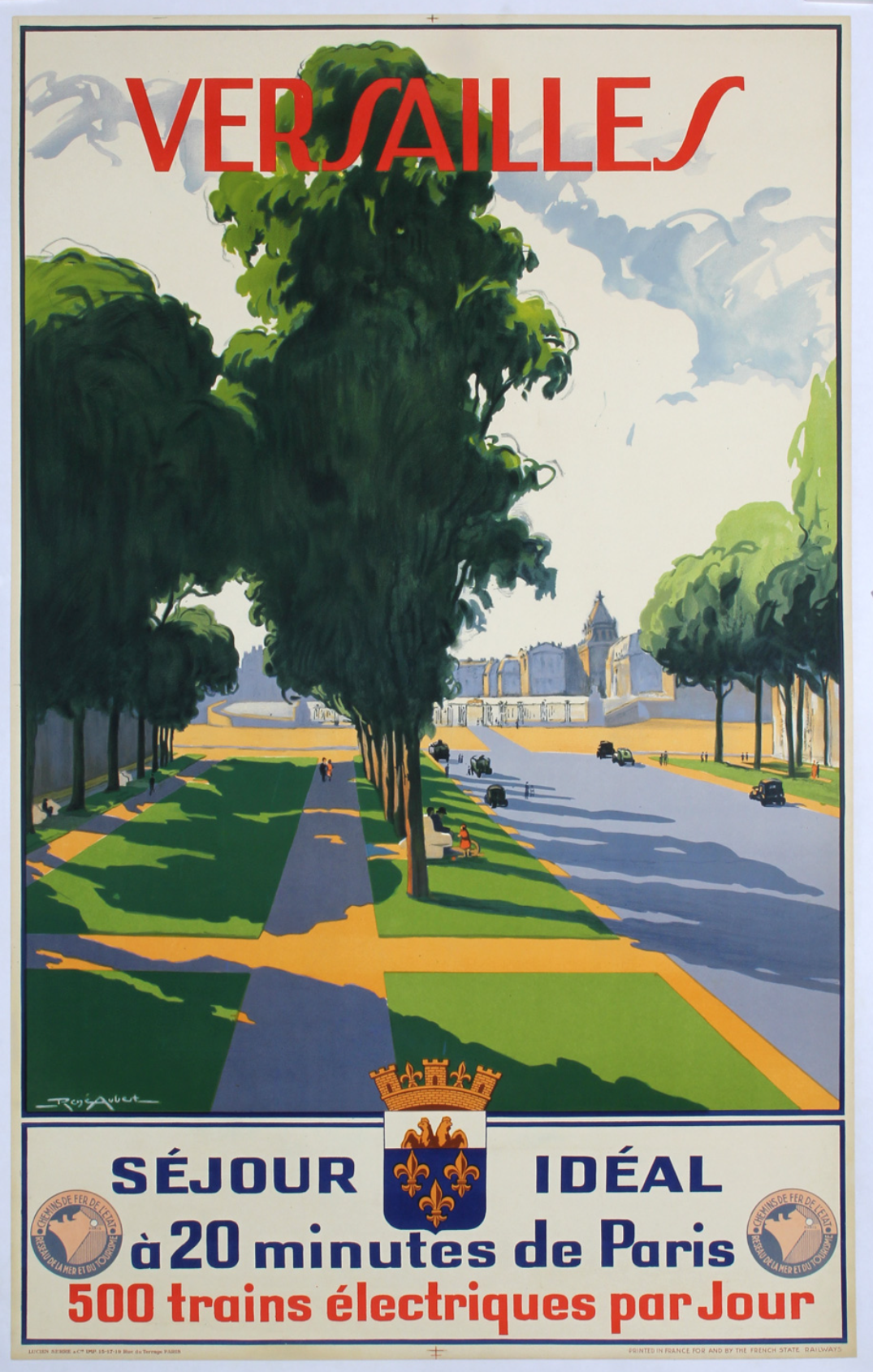 Versailles by René Aubert, ca. 1930 - Authentic Vintage Poster