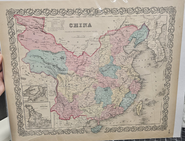 China Map- J.H. Colton Map - Authentic Vintage Posters