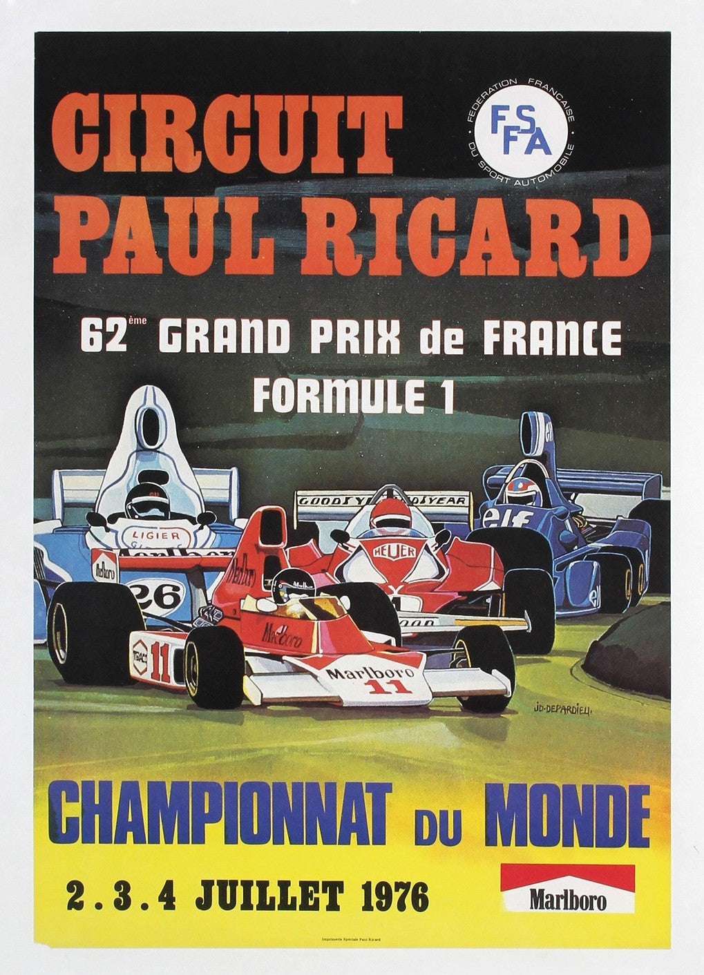 Grand Prix de France, Formula 1 - Authentic Vintage Poster