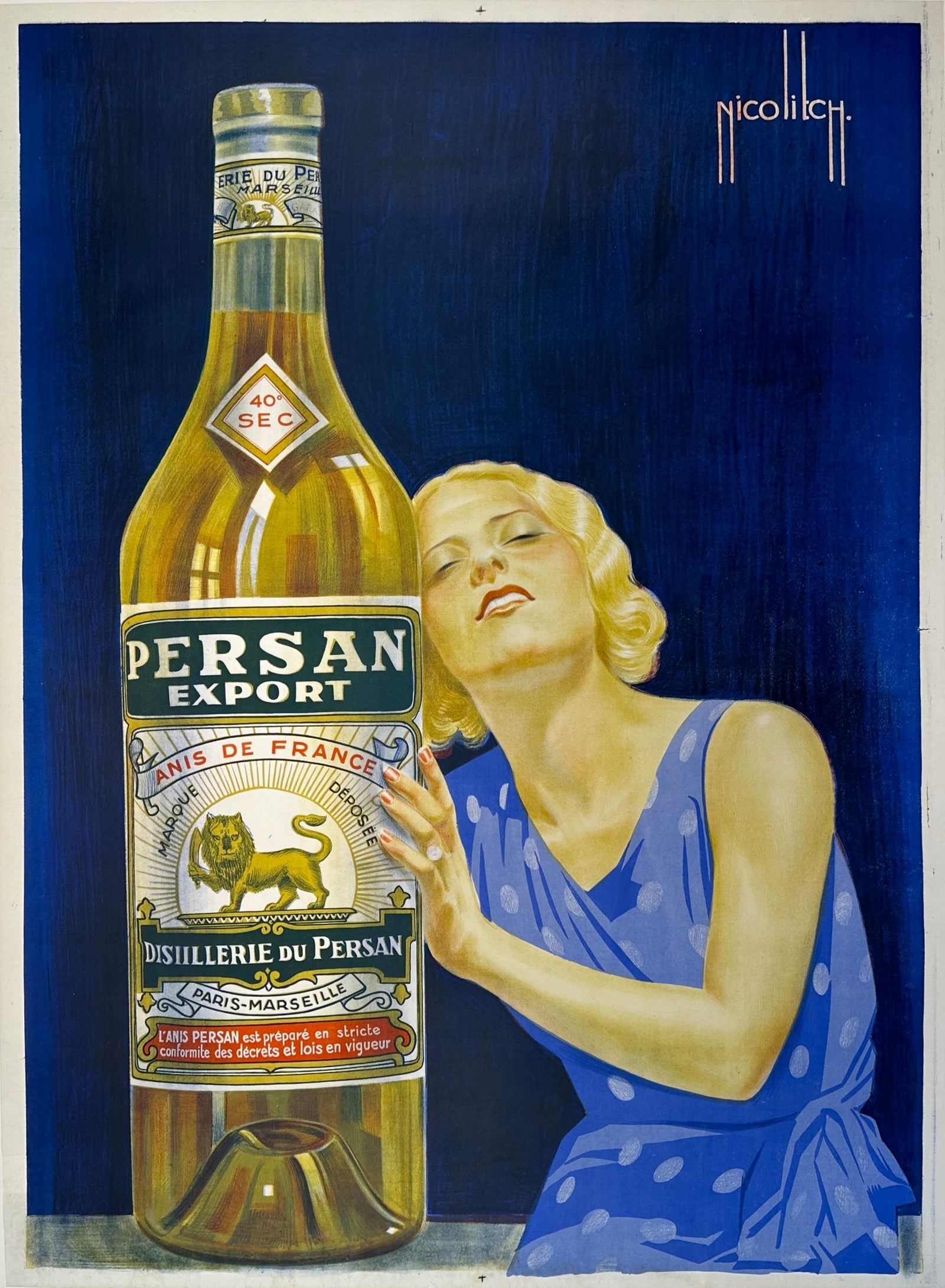 Persan Export by Nicolitch - Authentic Vintage Poster