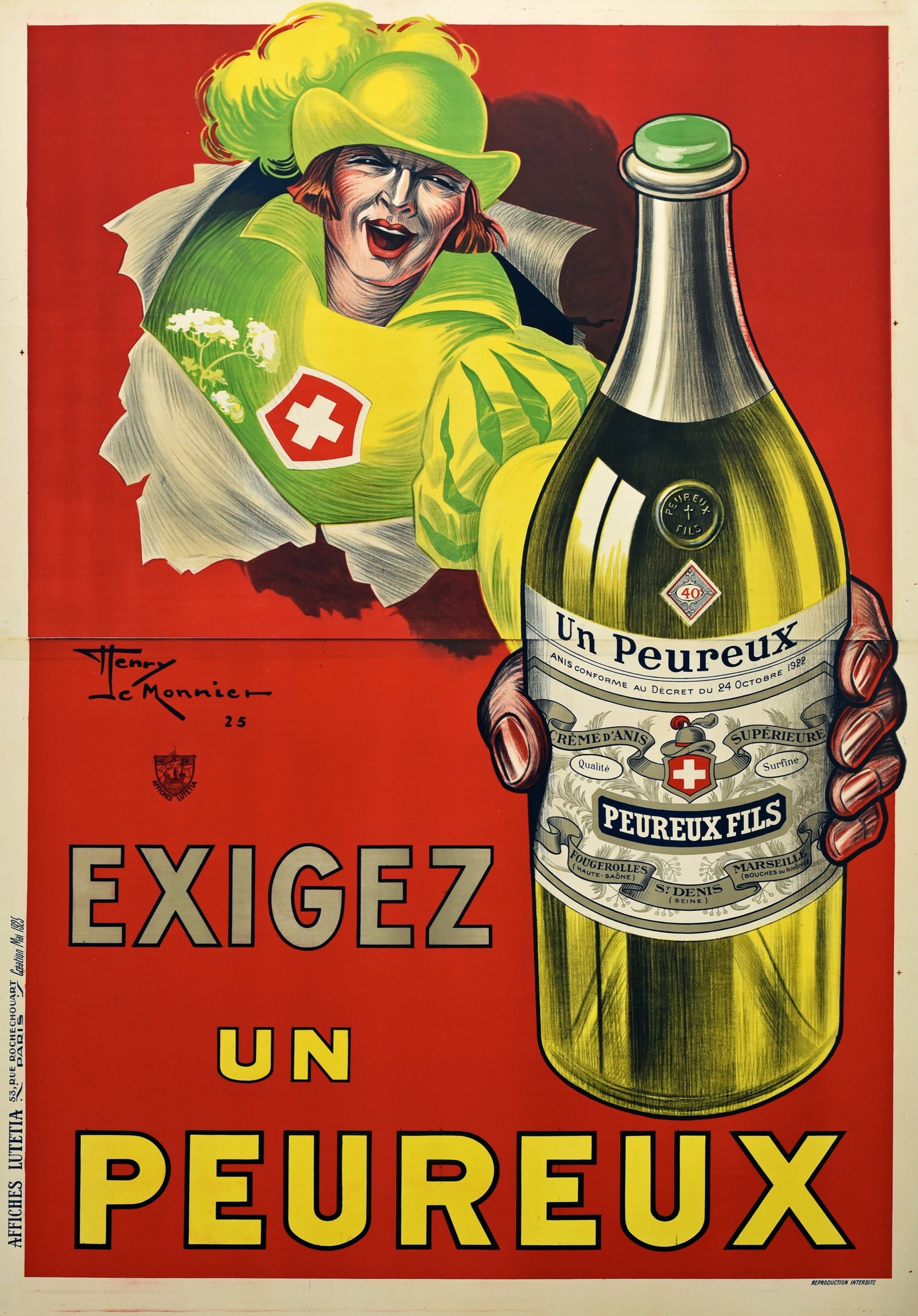 Exigez un Peureux by Henri LeMonnier - Authentic Vintage Poster